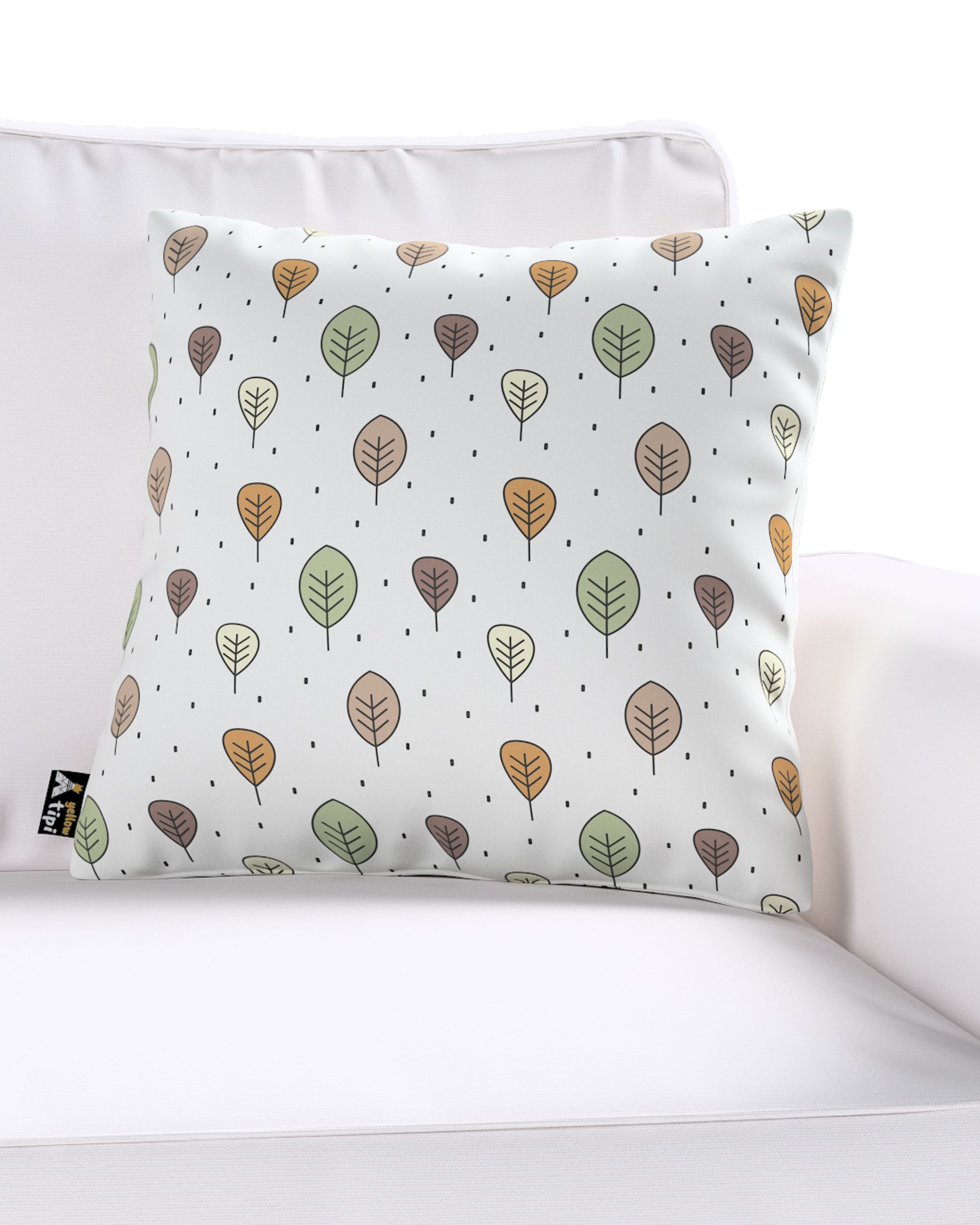 Milly cushion cover colour brown fabric patterned (hover)