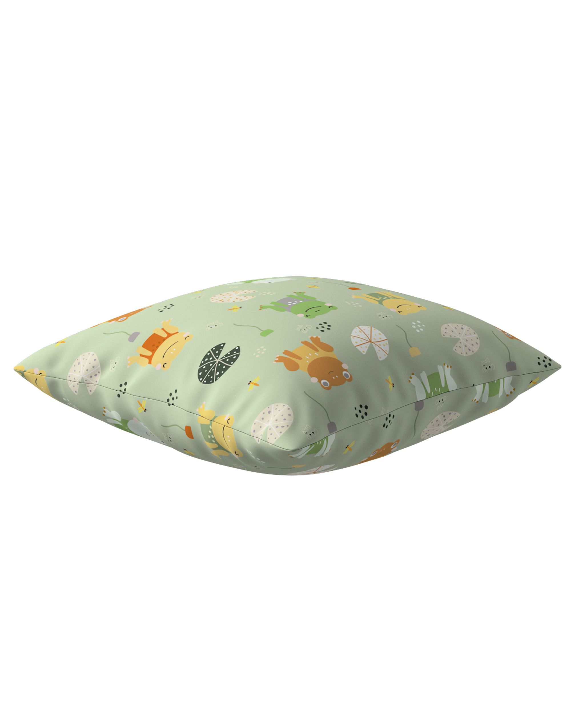 Milly cushion cover colour green fabric patterned (hover)