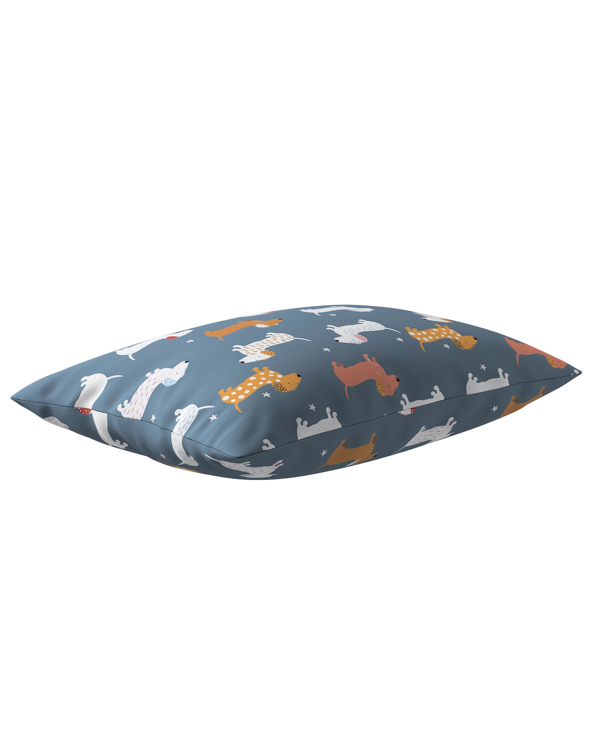 Milly rectangular cushion cover colour blue fabric patterned (hover)