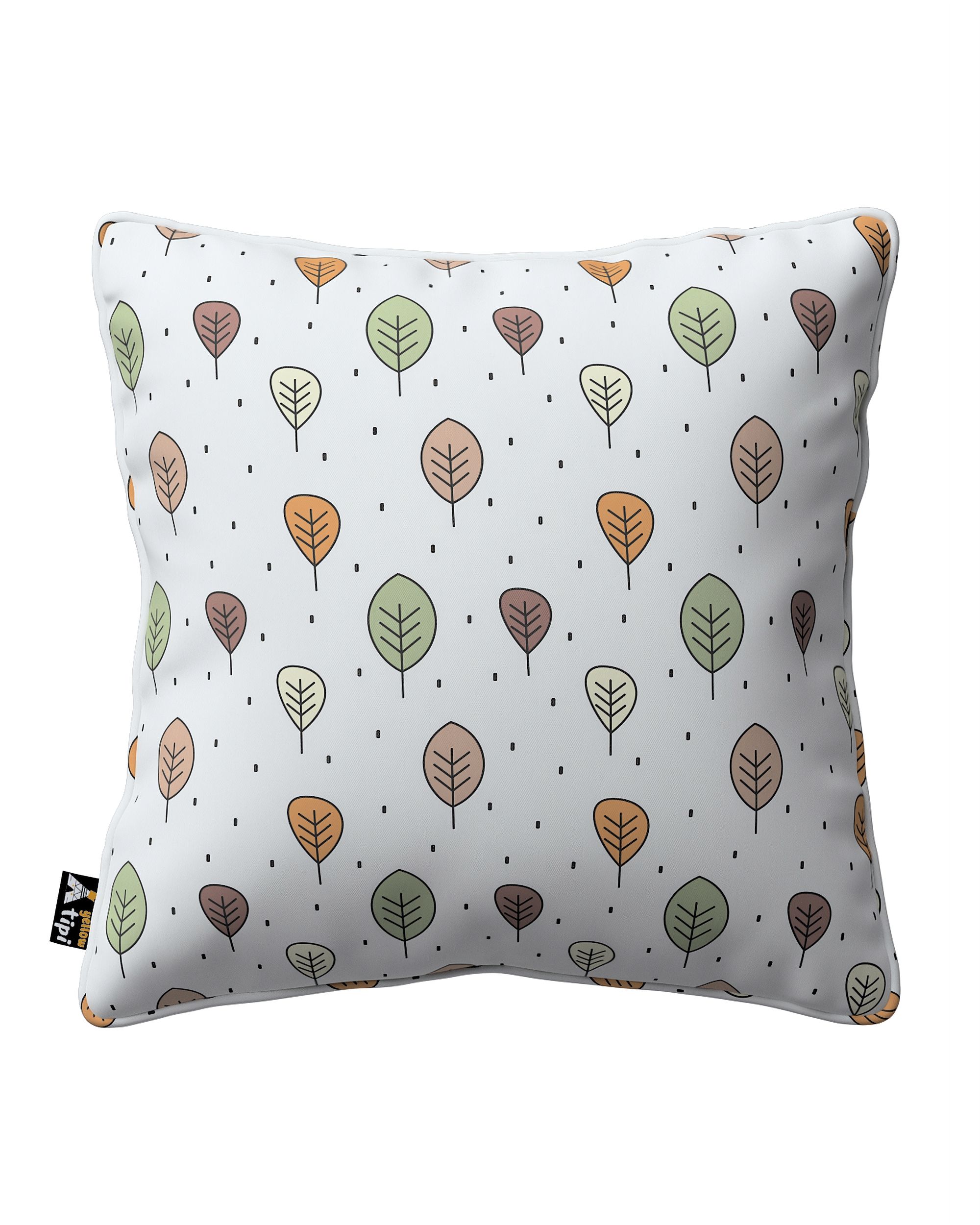Lola piped cushion cover colour brown fabric patterned