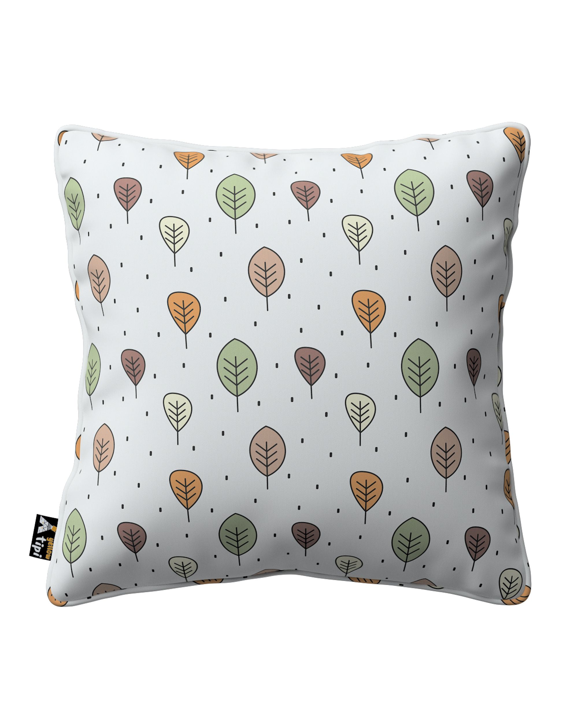 Lola piped cushion cover colour brown fabric patterned