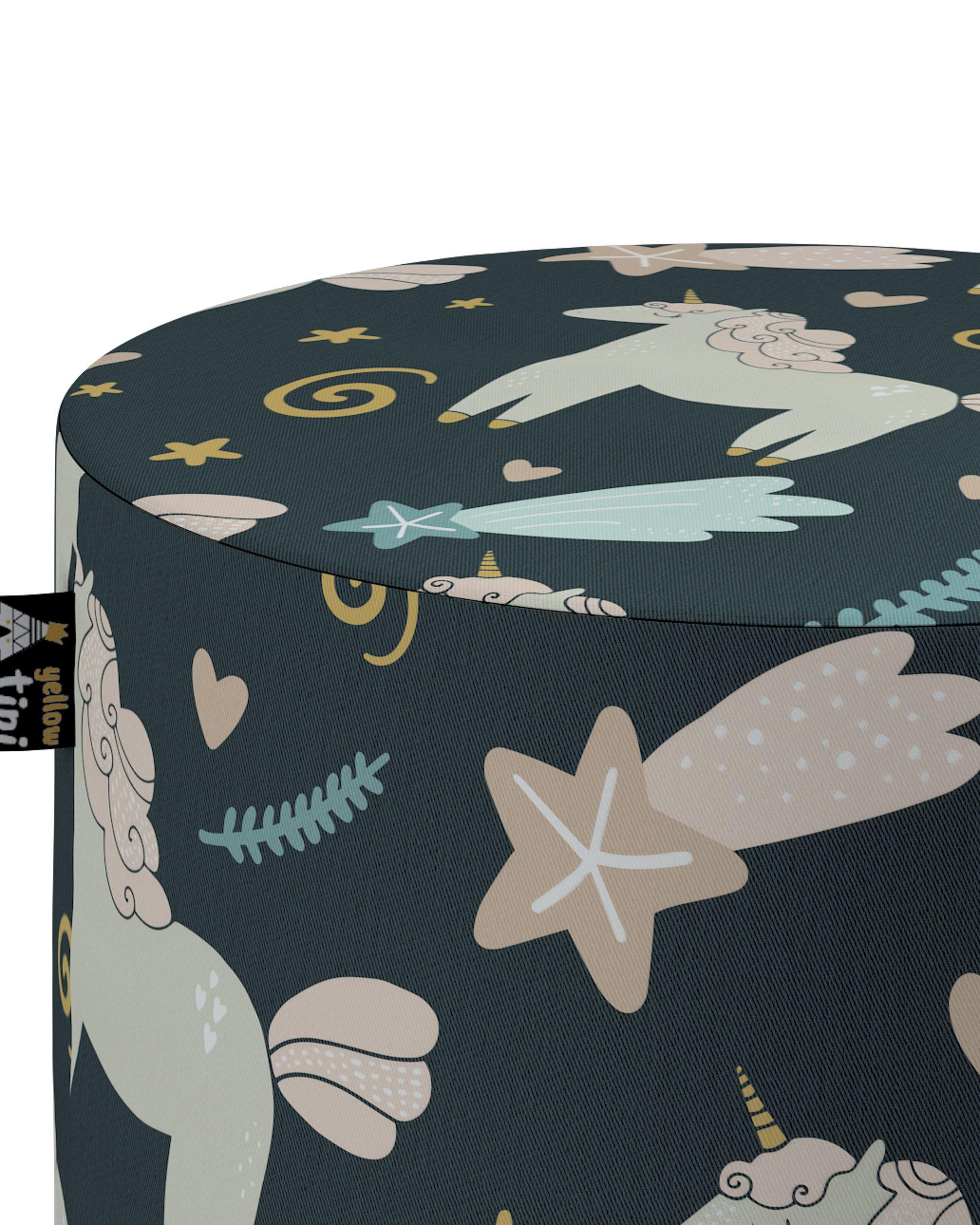 Bobby pouf colour brown fabric patterned (hover)