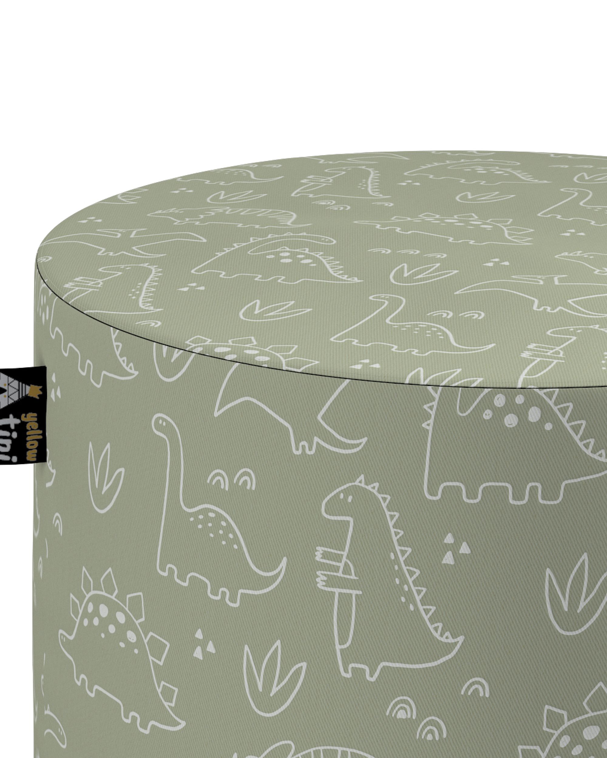 Bobby pouf colour green fabric patterned (hover)