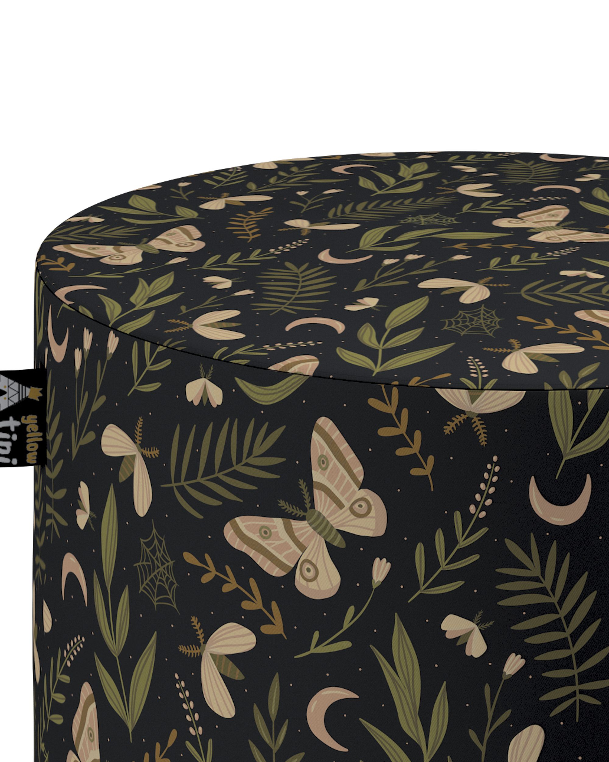 Bobby pouf colour black fabric patterned (hover)