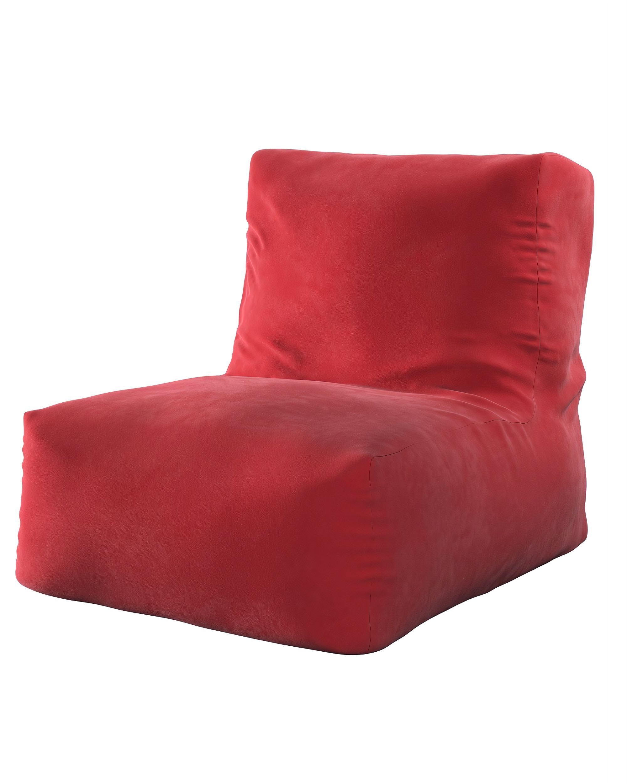 Poppy pouf-chair colour red fabric gloss, velvet