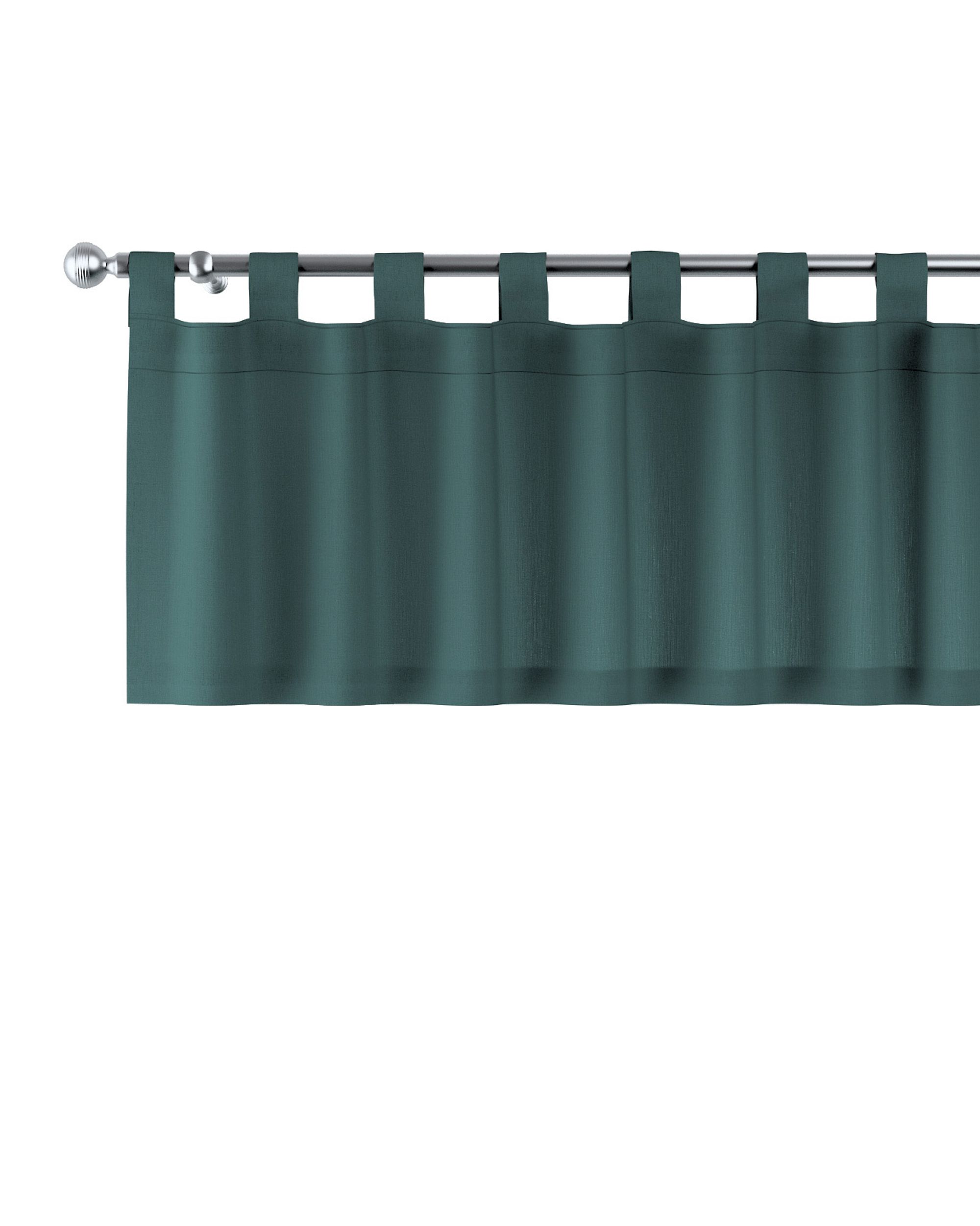 Lambrequin with loops colour green fabric semi-sheer, structured