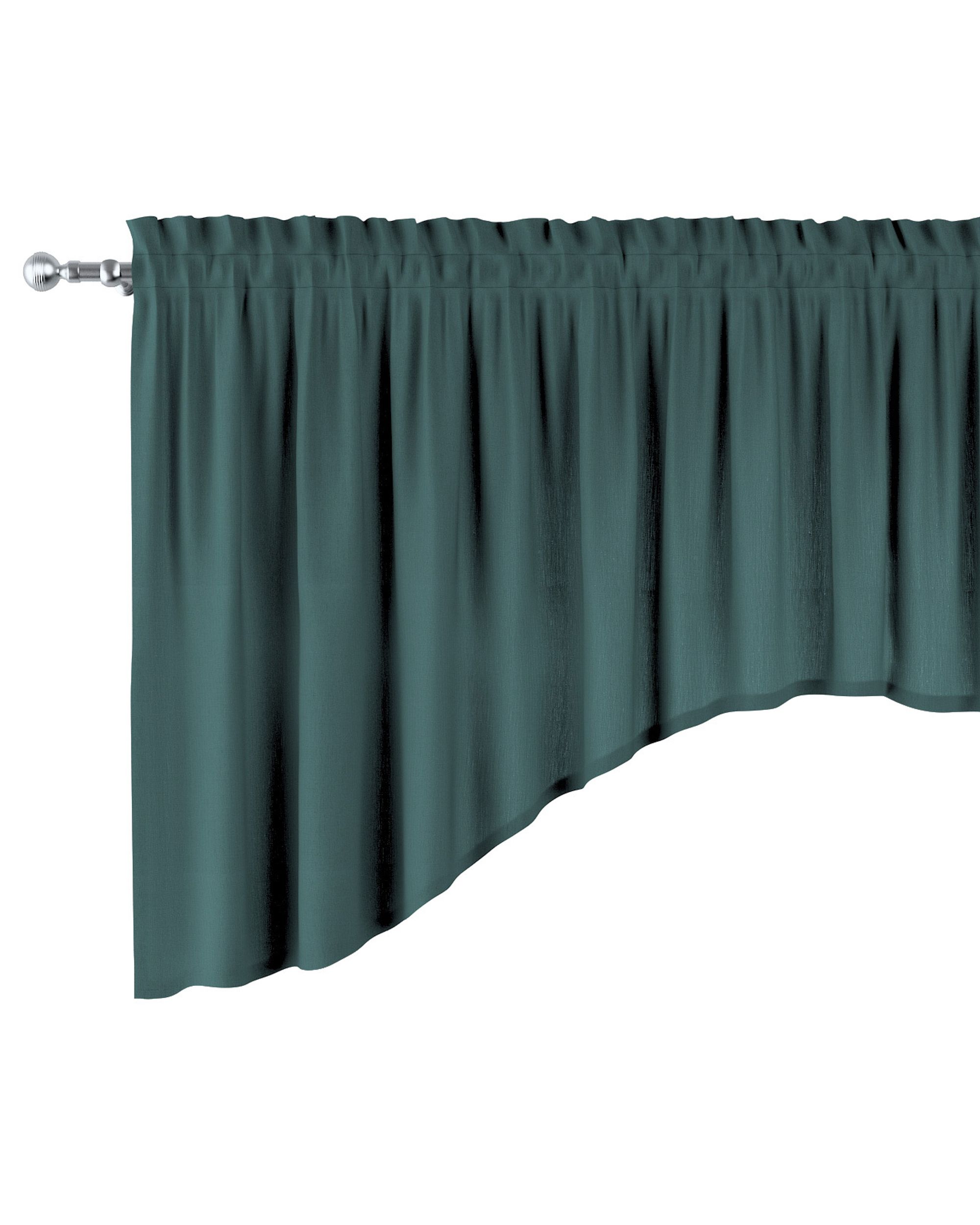 Bow lambrequin colour green fabric semi-sheer, structured