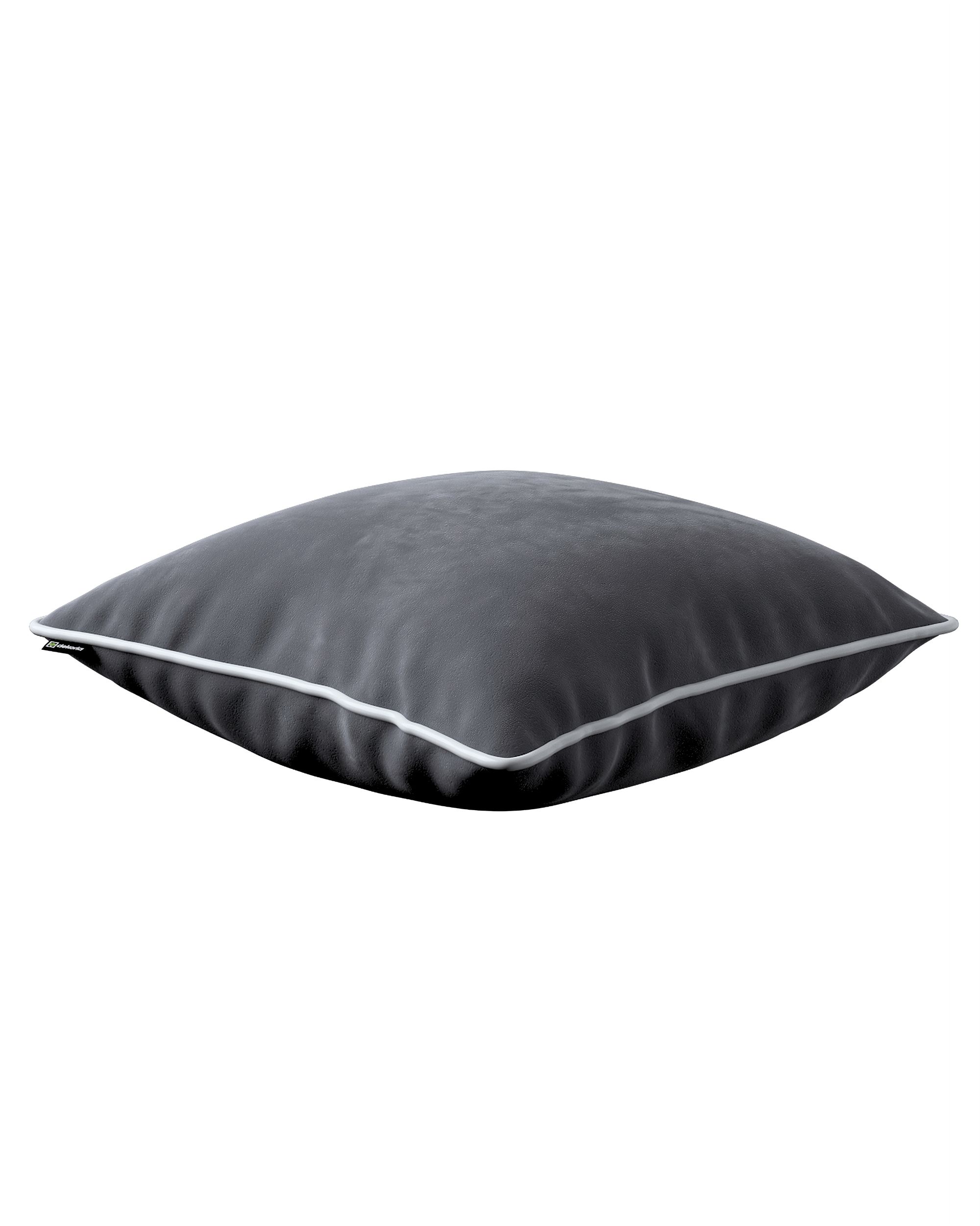 Bella velvet cushion cover with piping colour grey fabric gloss, velvet (hover)