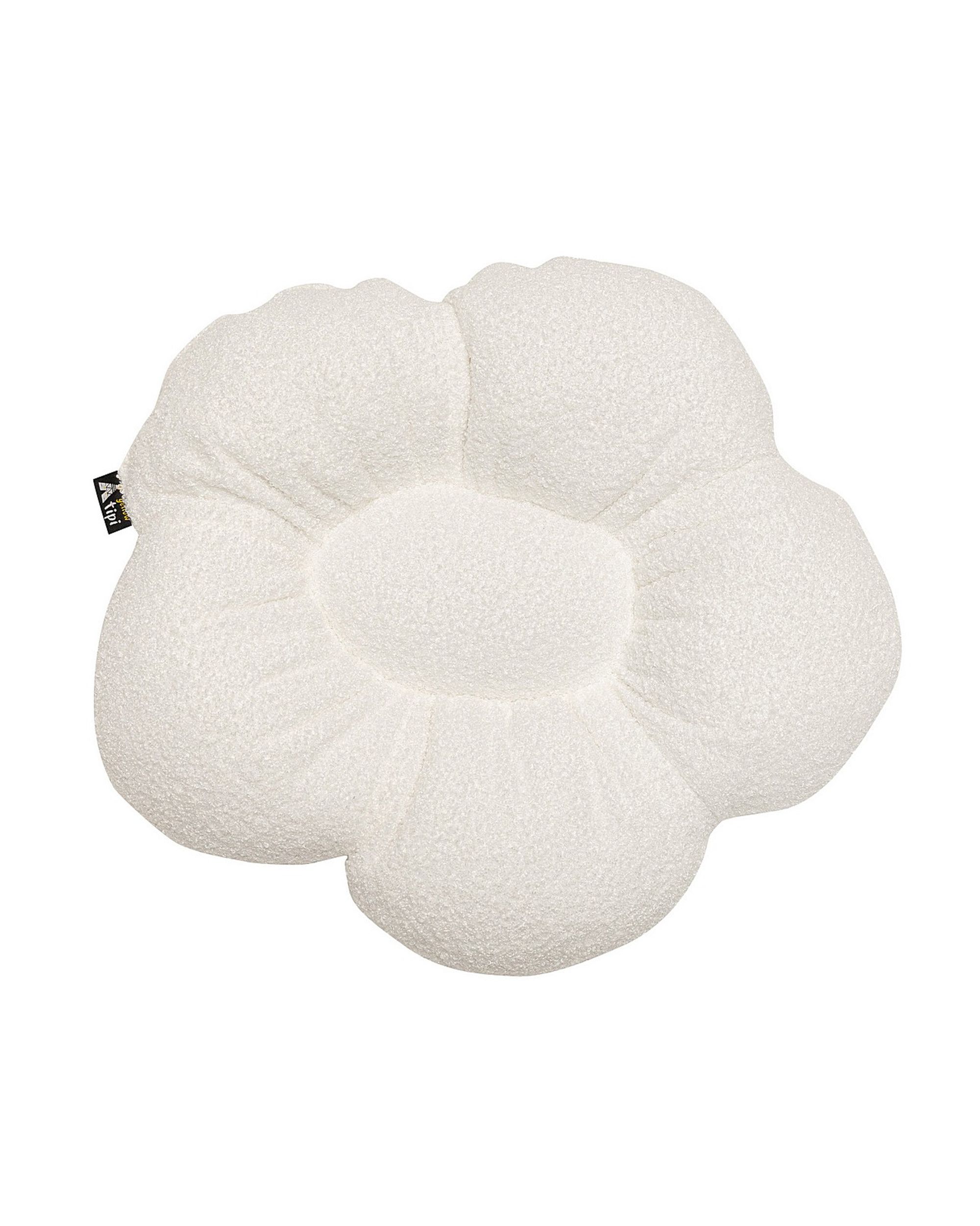 Flower pillow Mia colour white fabric structured (hover)