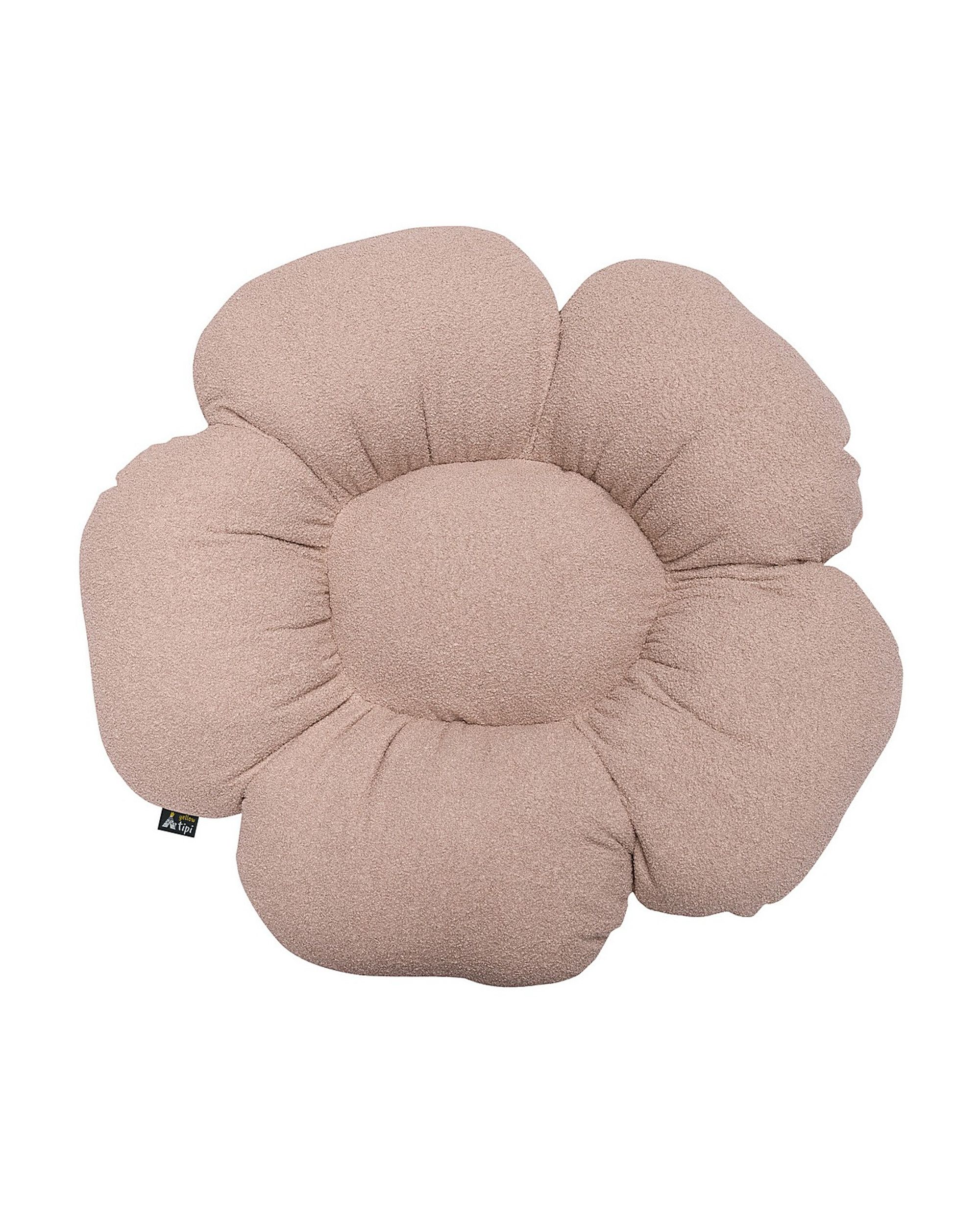 Flower pillow Mia colour pink fabric structured (hover)