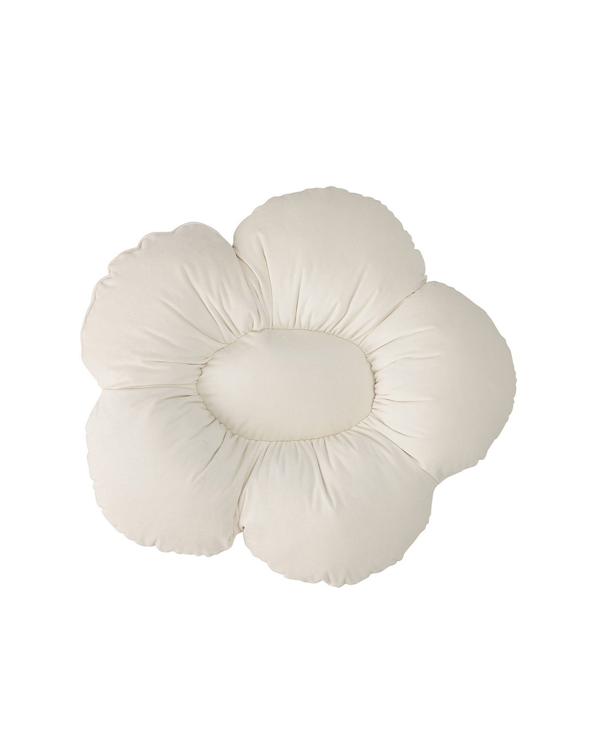 Flower pillow Mia colour cream fabric gloss, velvet (hover)