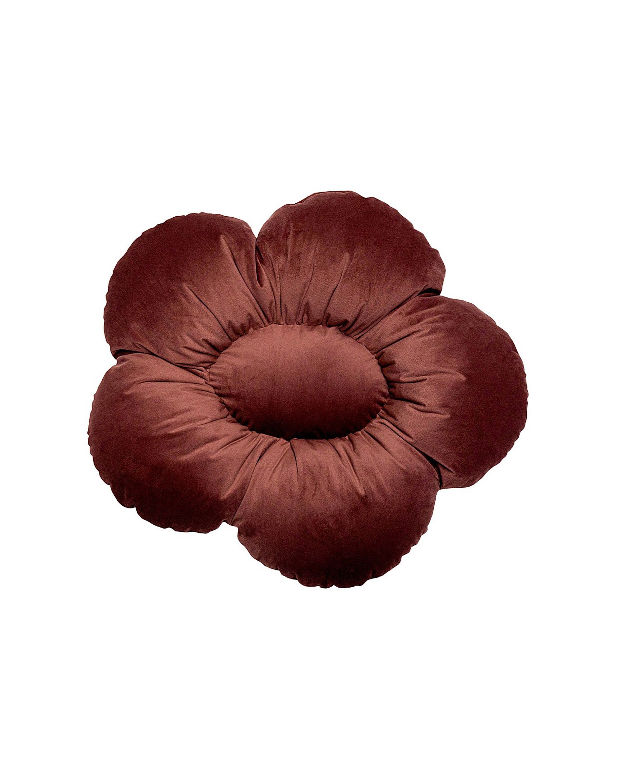 Flower pillow Mia colour red fabric gloss, velvet (hover)