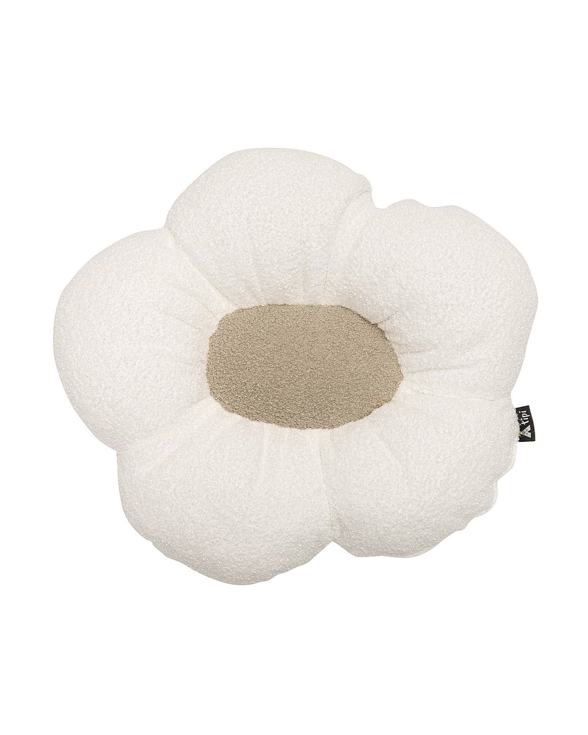 Flower pillow Mia  II colour white fabric structured (hover)
