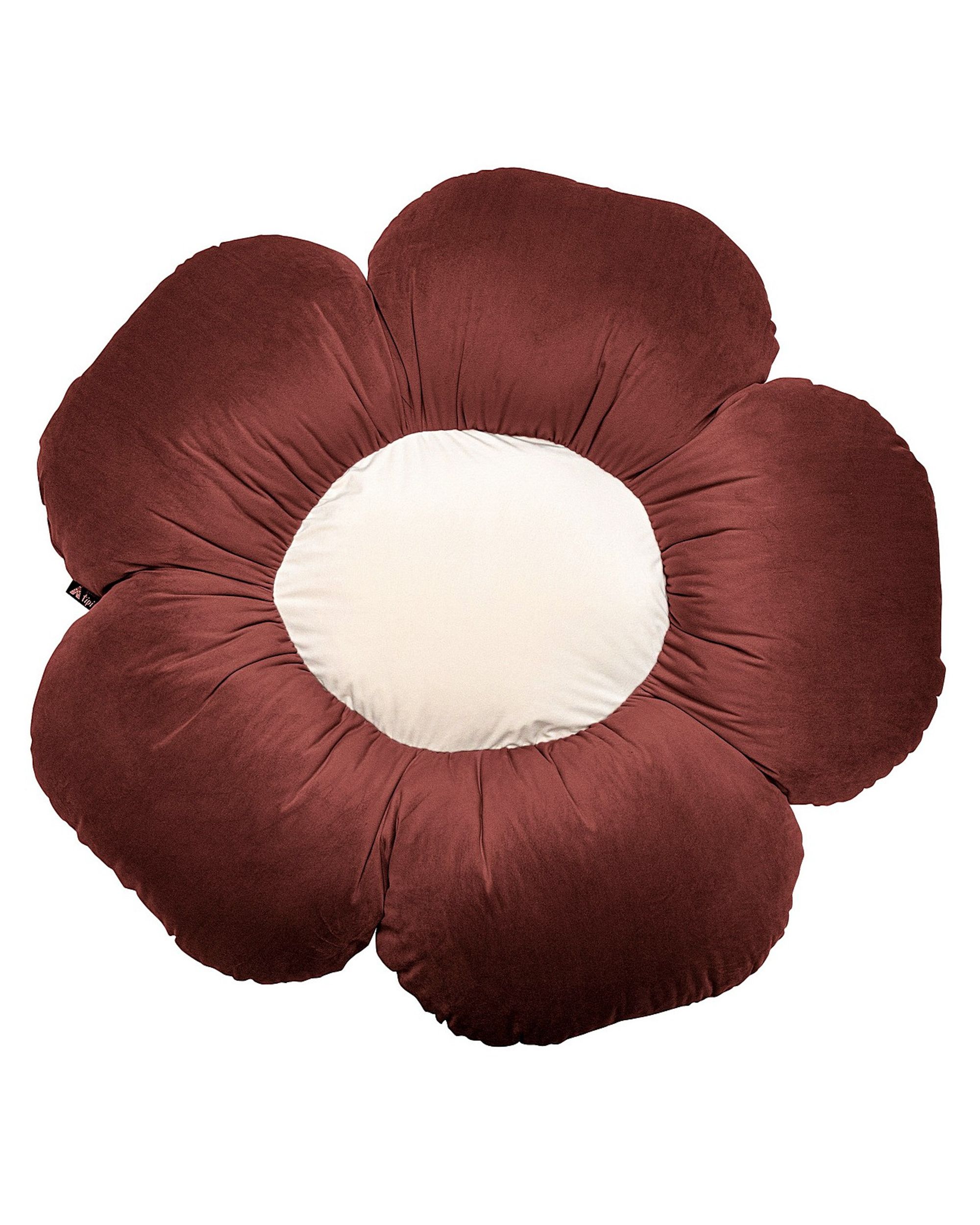 Flower pillow Mia  II colour red fabric gloss, velvet (hover)