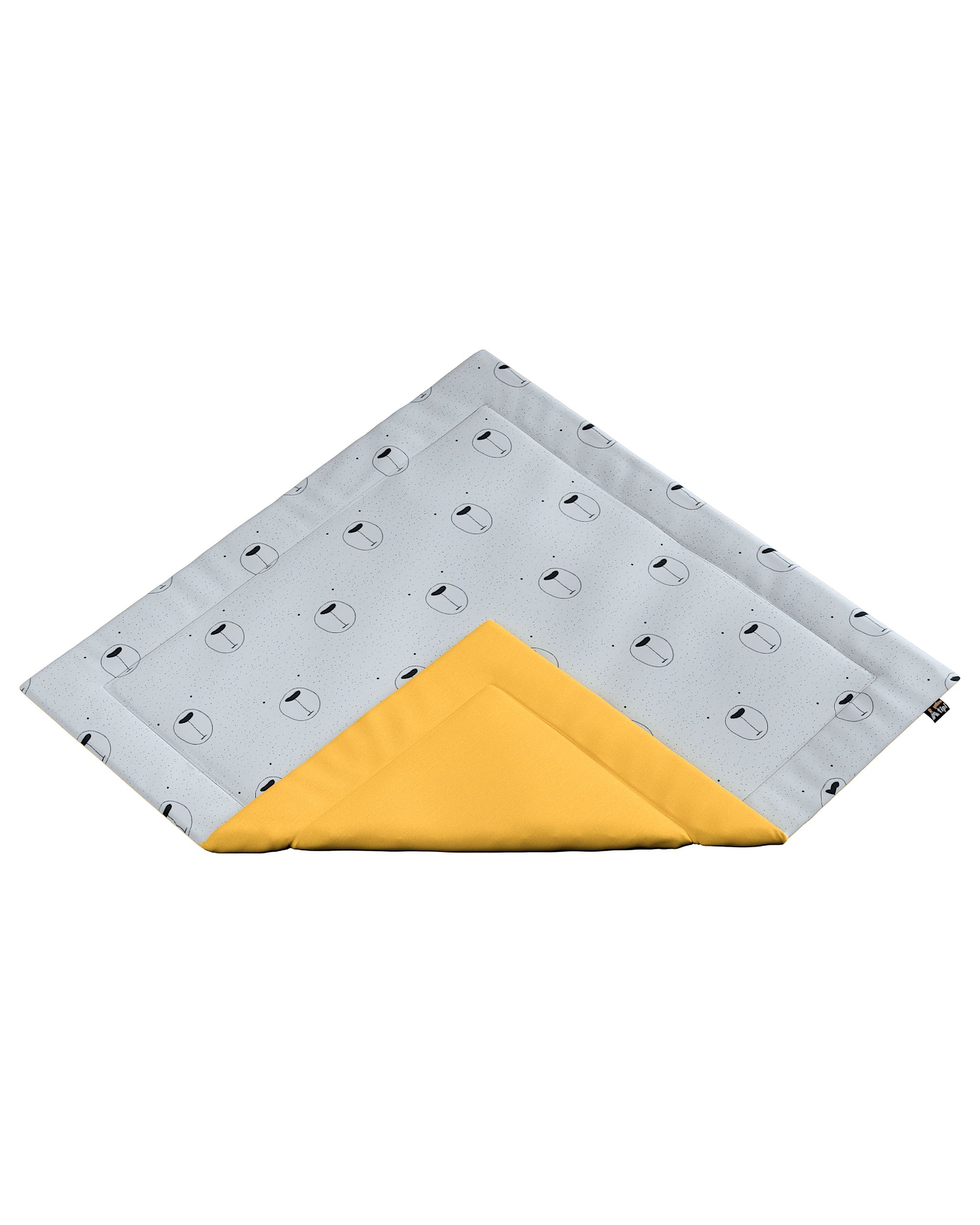 Tepee mat 110x110cm colour white fabric patterned