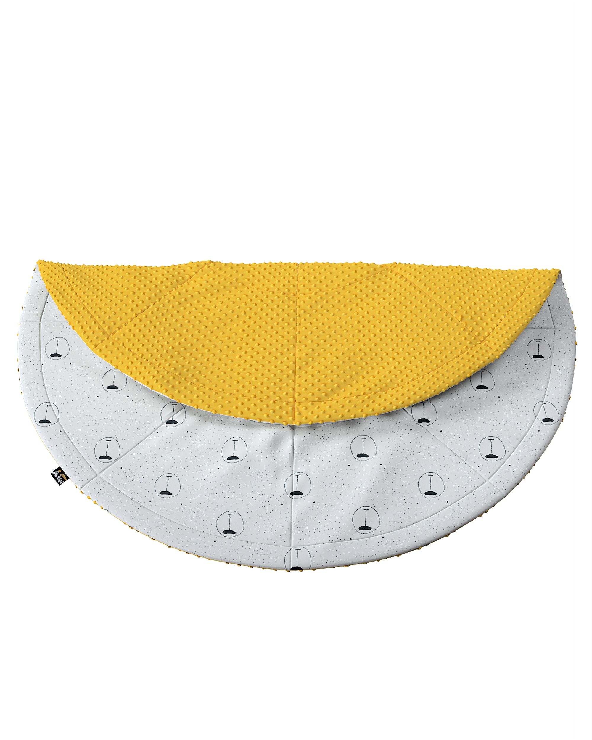 Round mat 130cm colour white fabric patterned (hover)