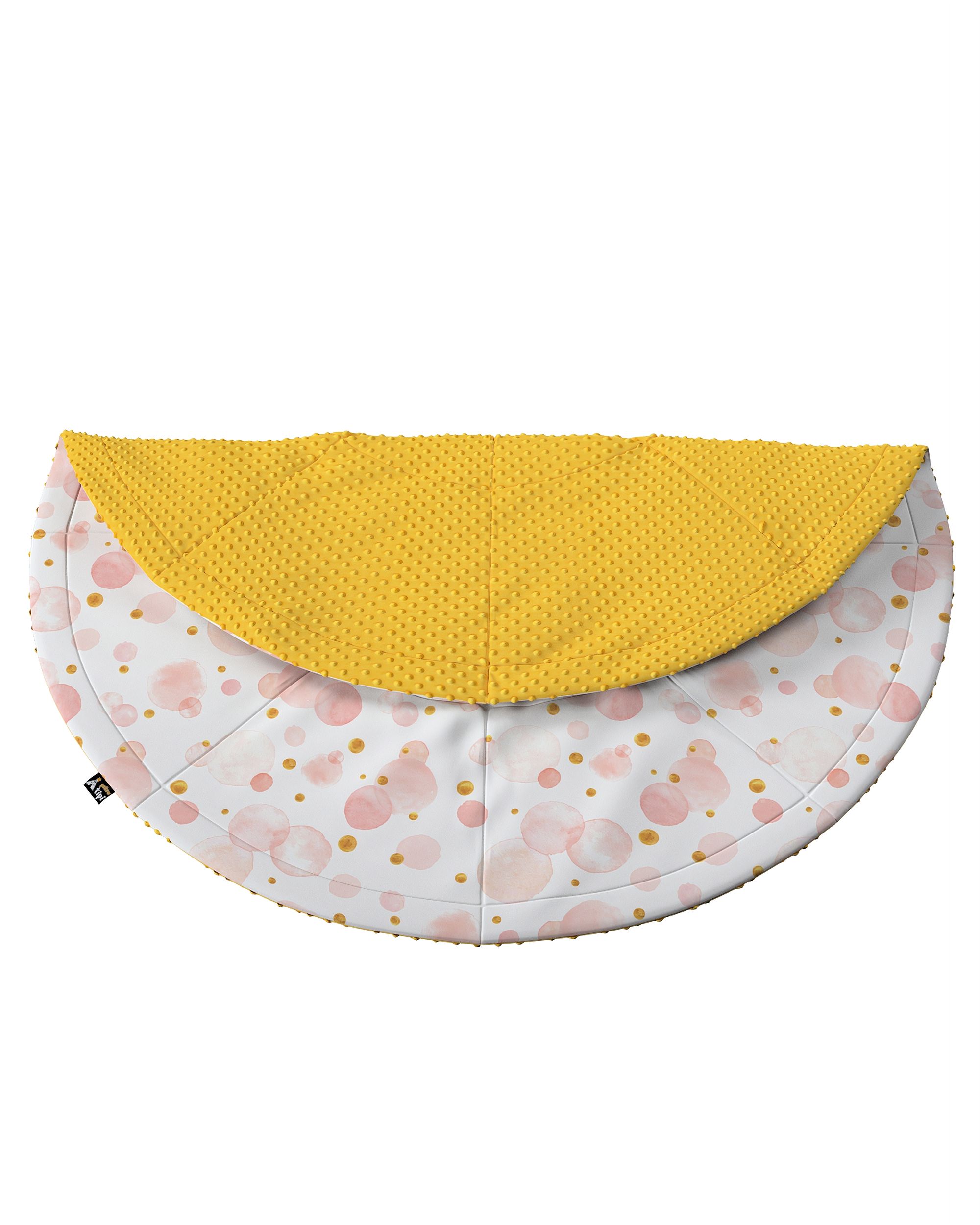 Round mat 130cm colour pink fabric patterned (hover)