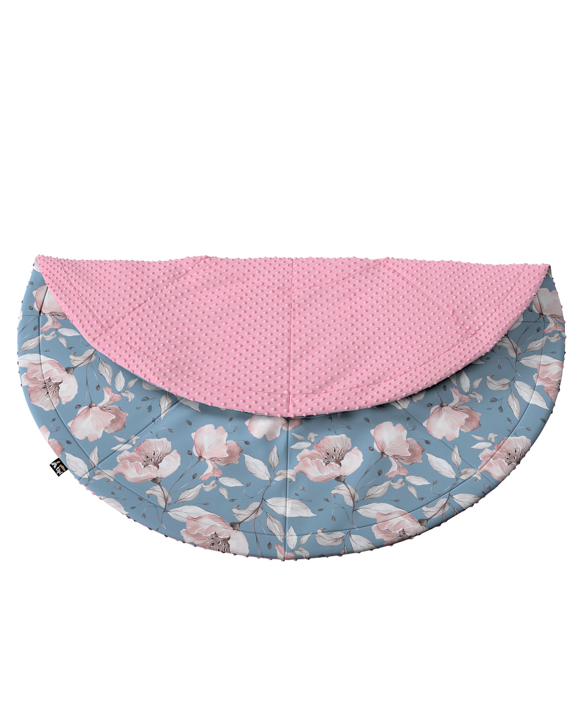 Round mat 130cm colour blue fabric patterned (hover)