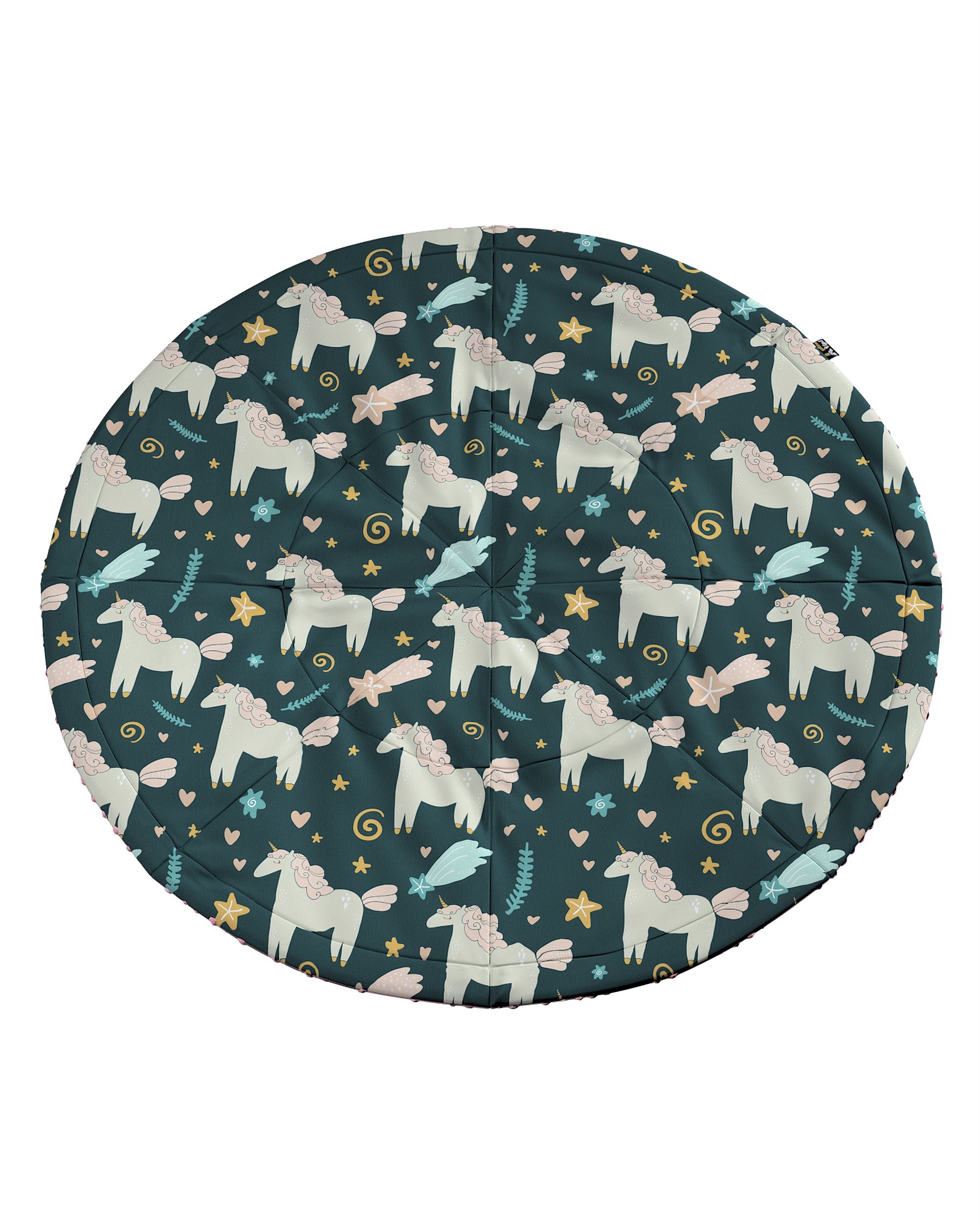 Round mat 130cm colour brown fabric patterned