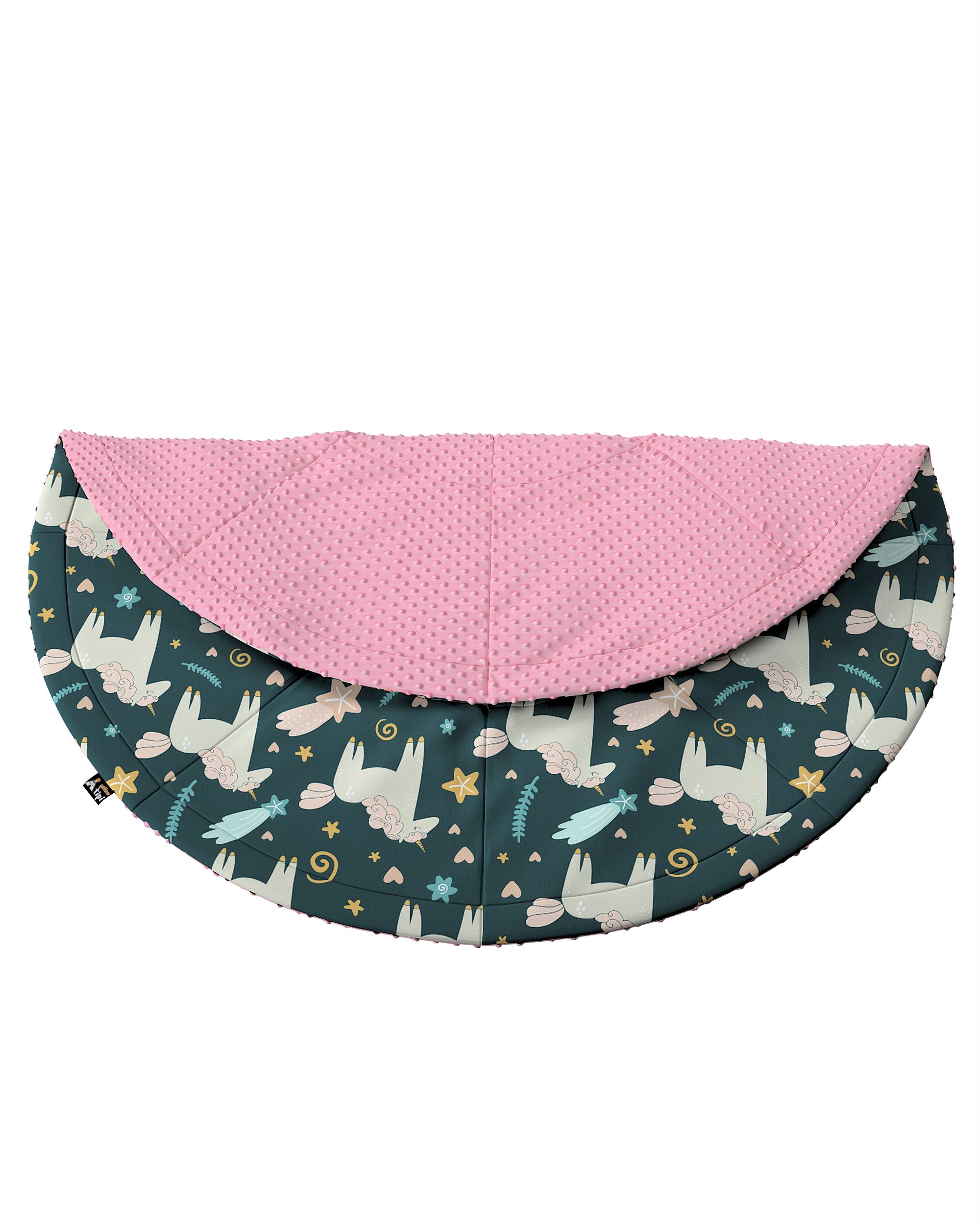 Round mat 130cm colour brown fabric patterned (hover)