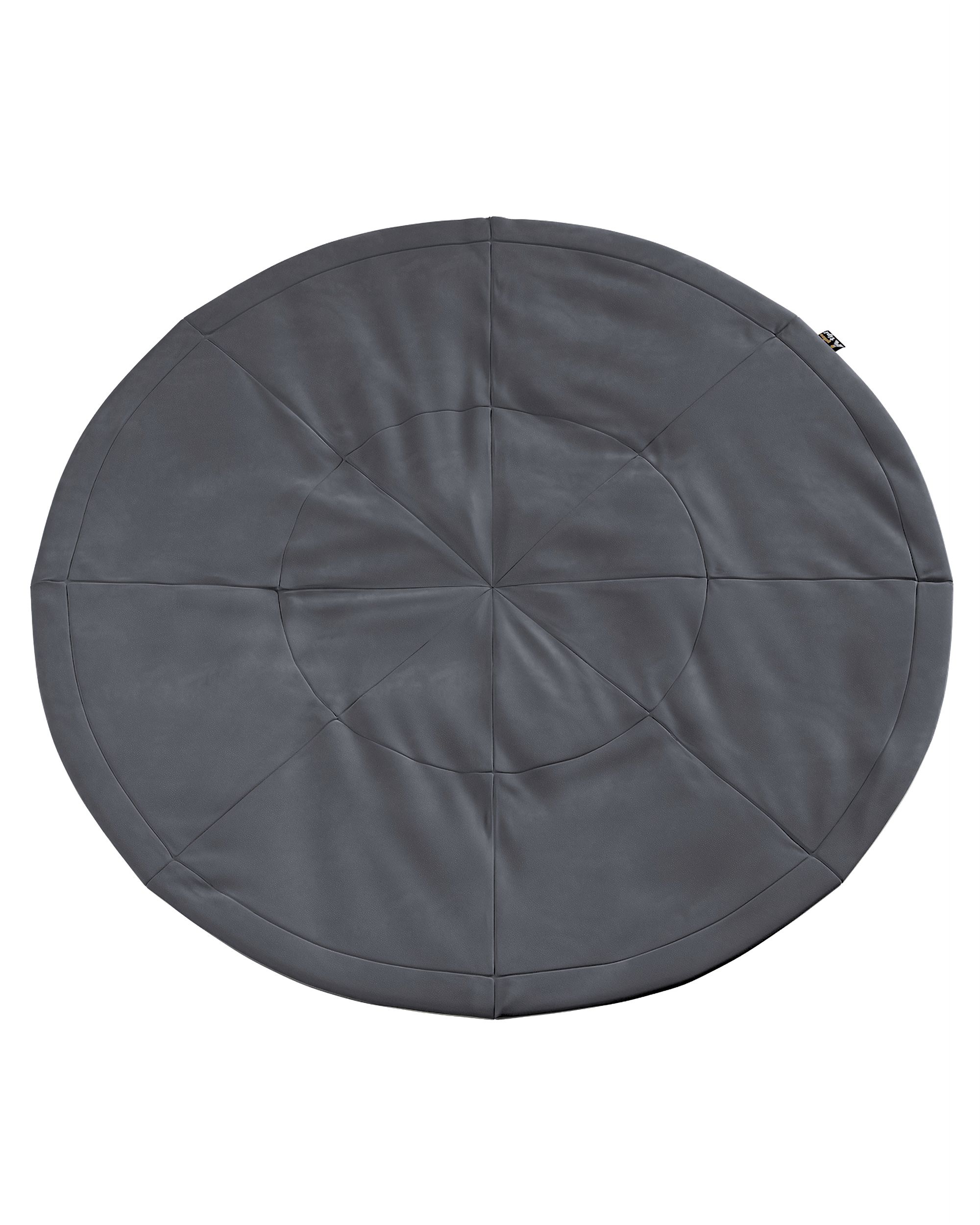 Round mat 130cm colour grey fabric gloss, velvet