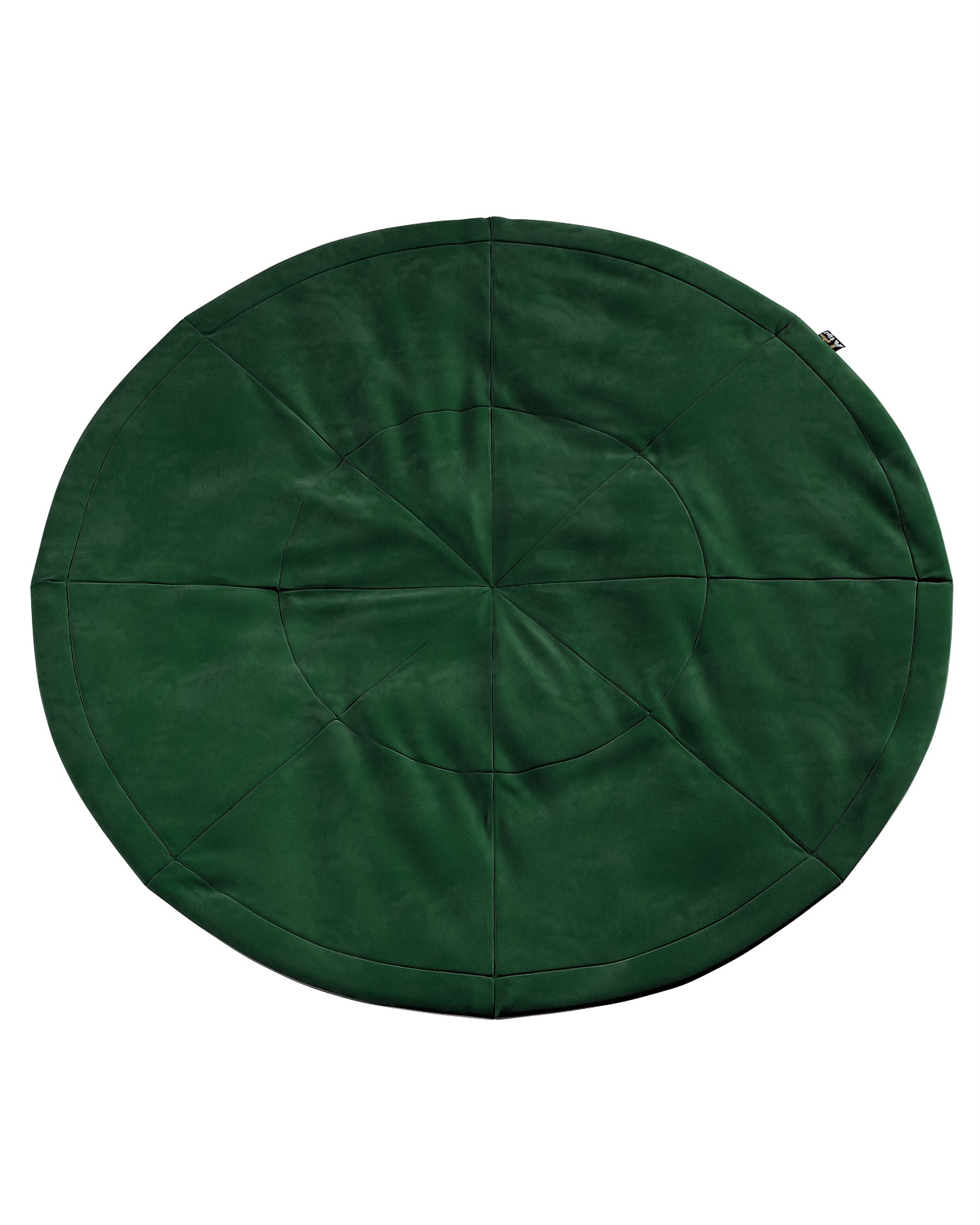 Round mat 130cm colour green fabric gloss, velvet