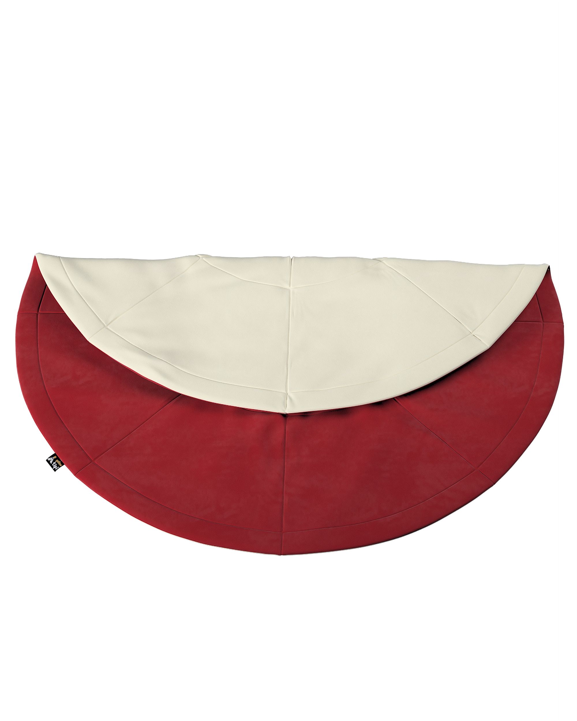 Round mat 130cm colour red fabric gloss, velvet (hover)