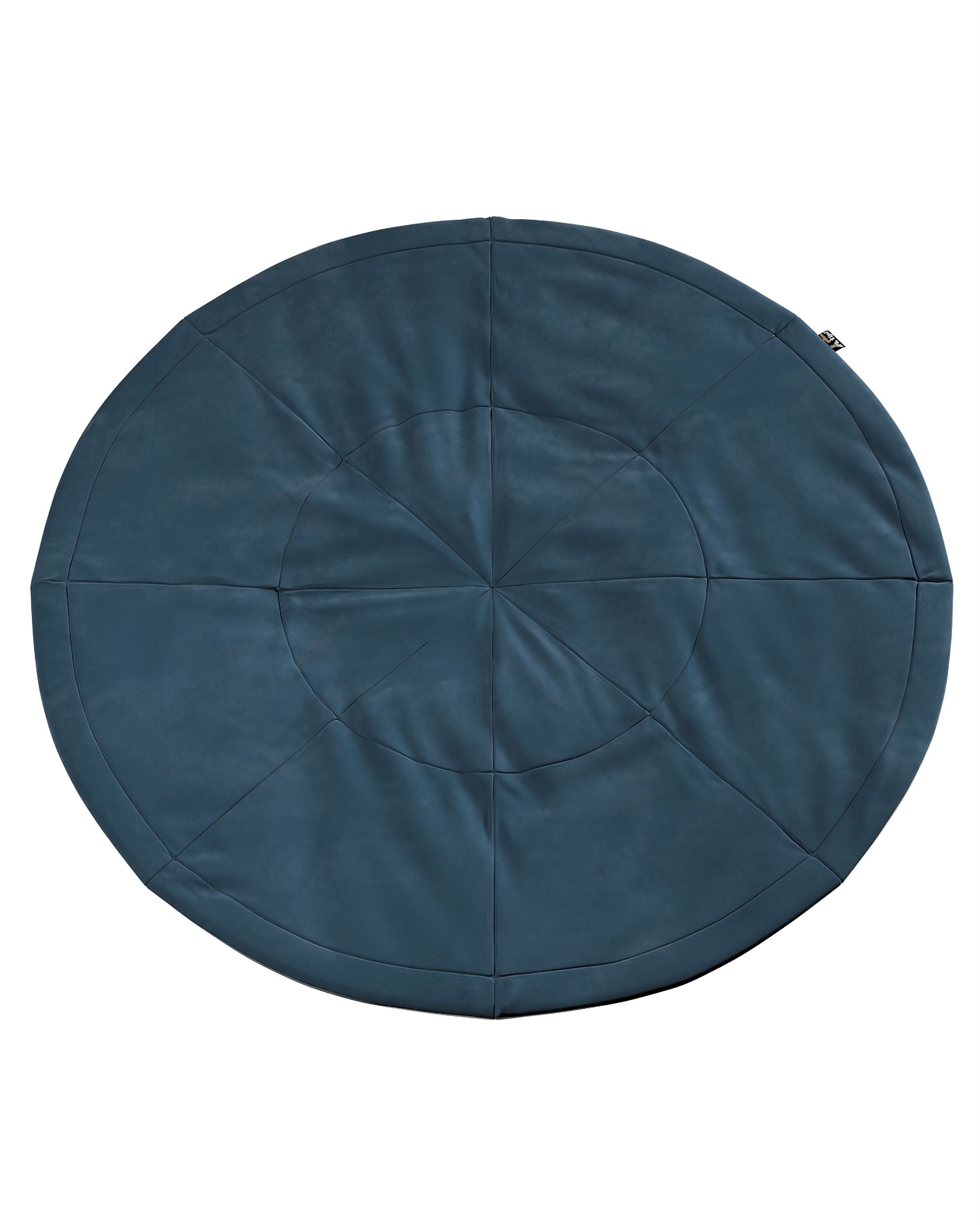 Round mat 130cm colour blue fabric gloss, velvet