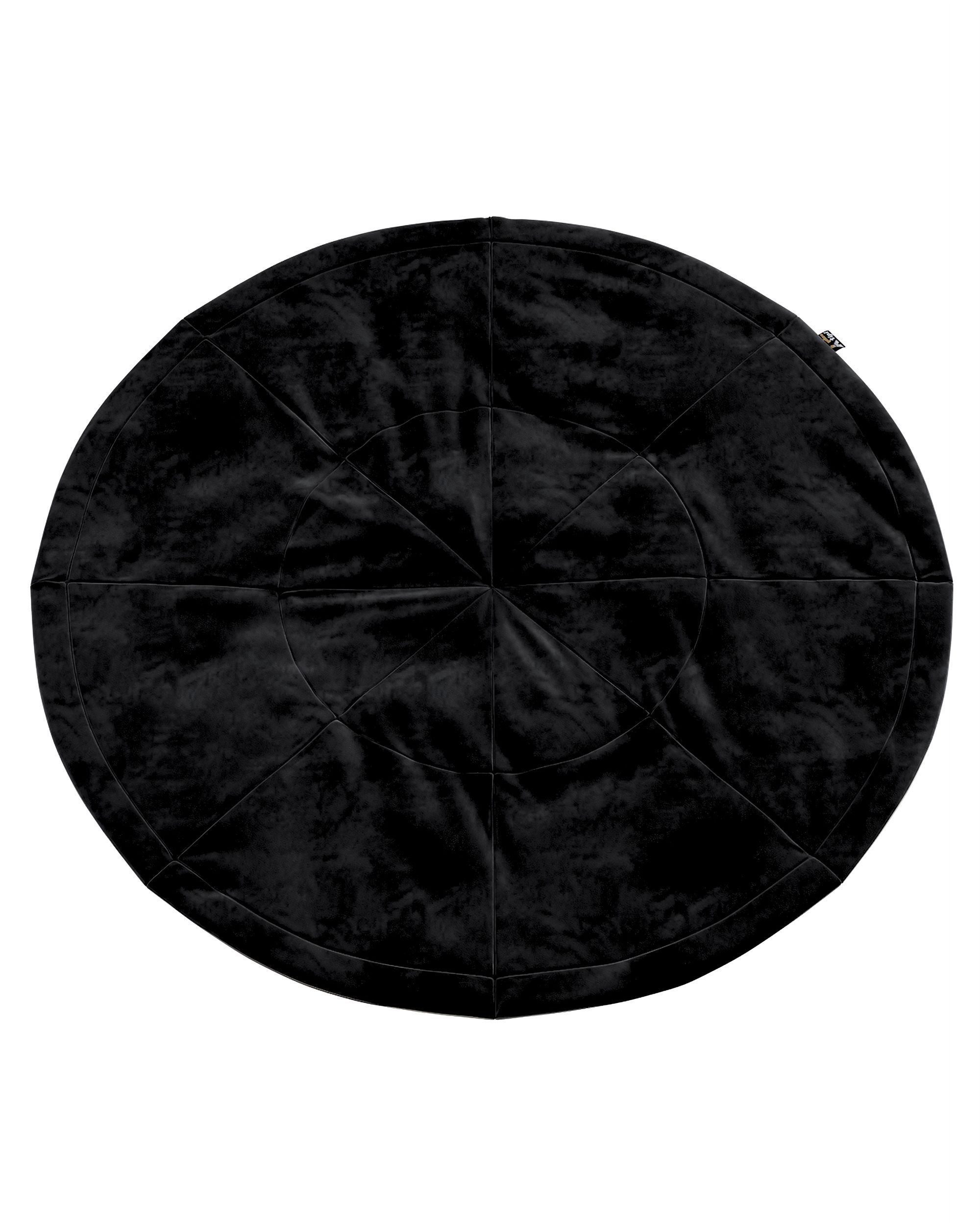 Round mat 130cm colour black fabric gloss, velvet