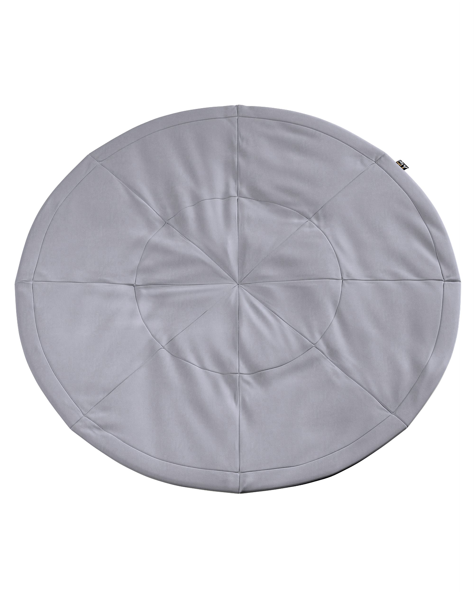 Round mat 130cm colour grey fabric gloss, velvet