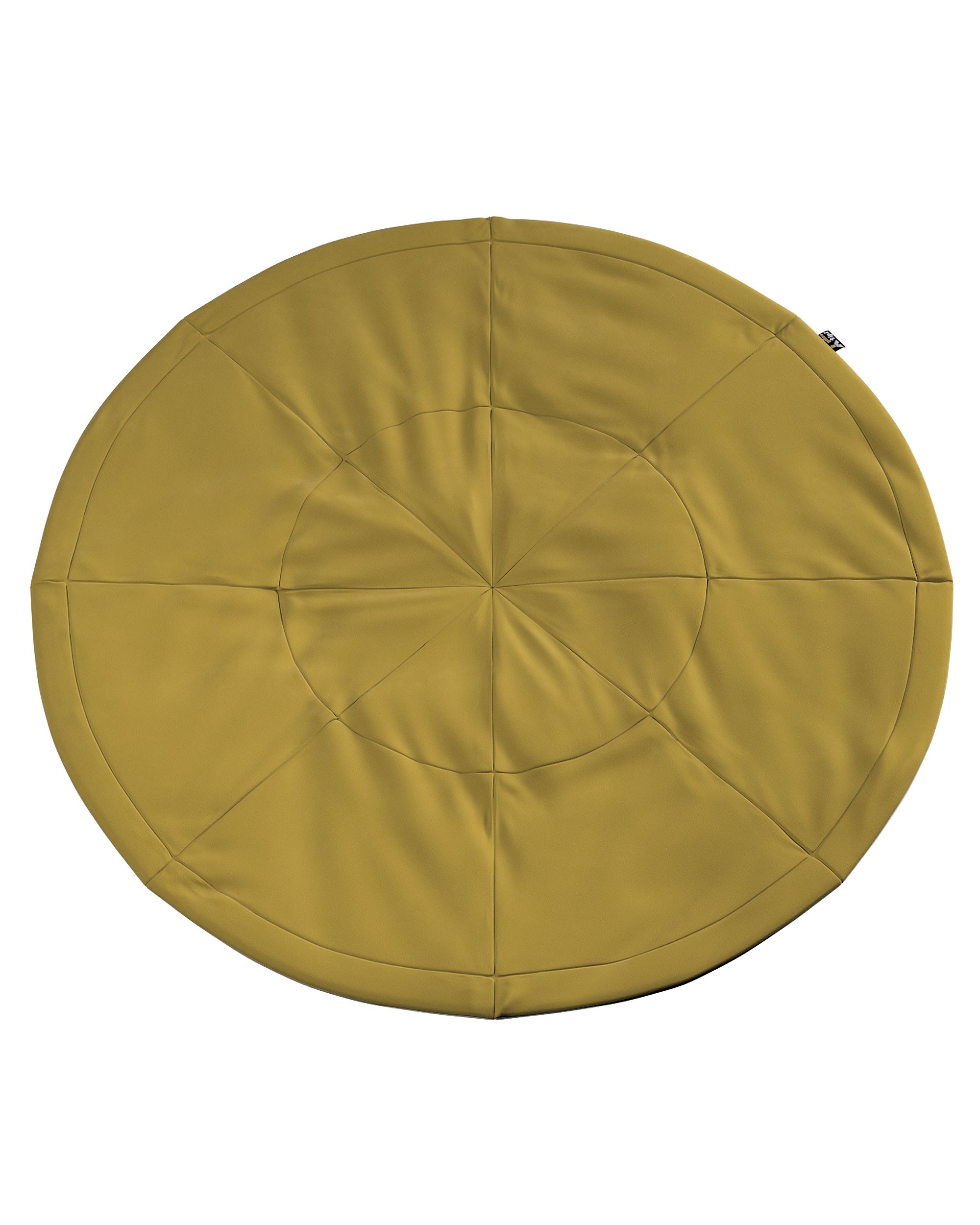 Round mat 130cm colour green fabric gloss, velvet