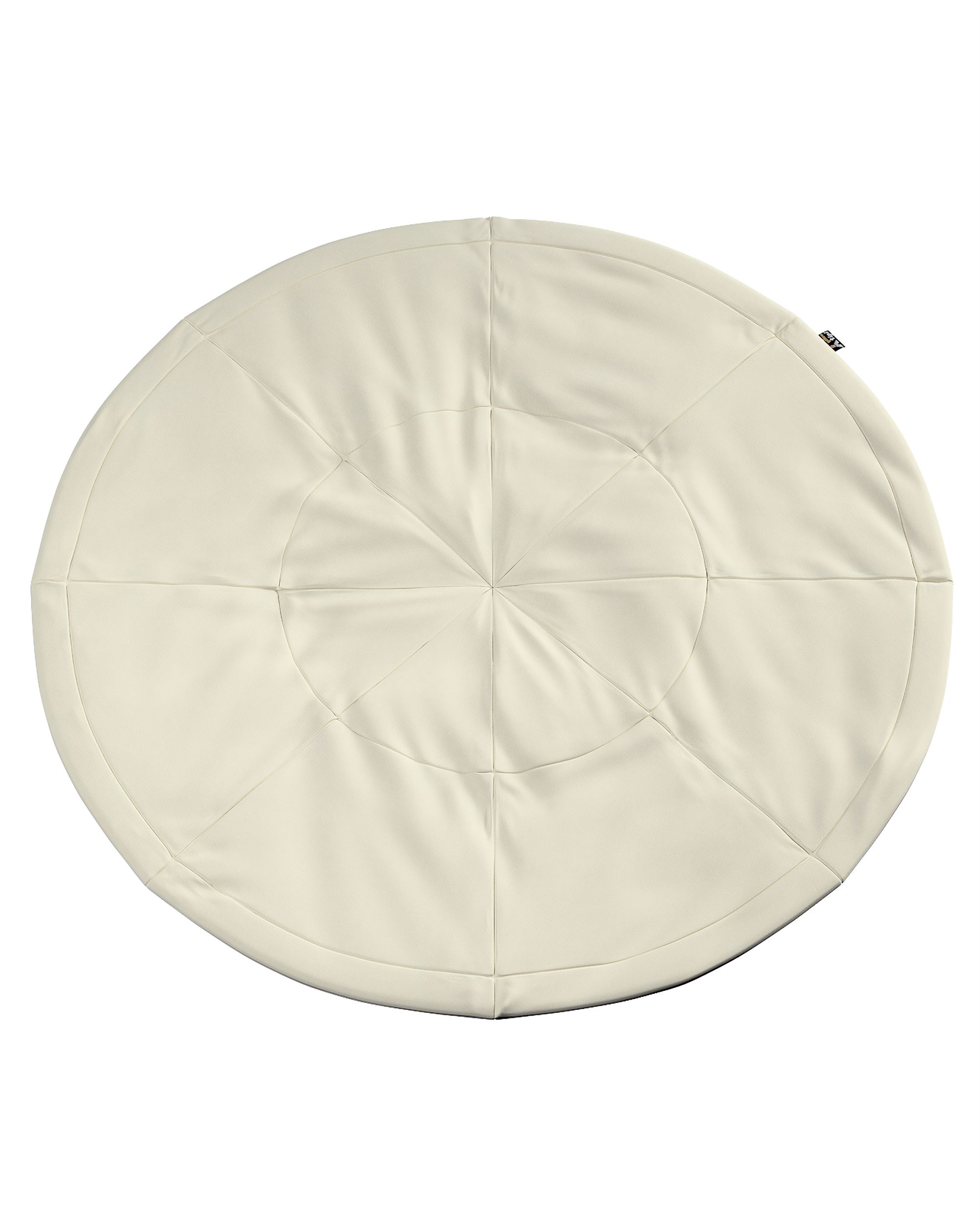 Round mat 130cm colour cream fabric gloss, velvet