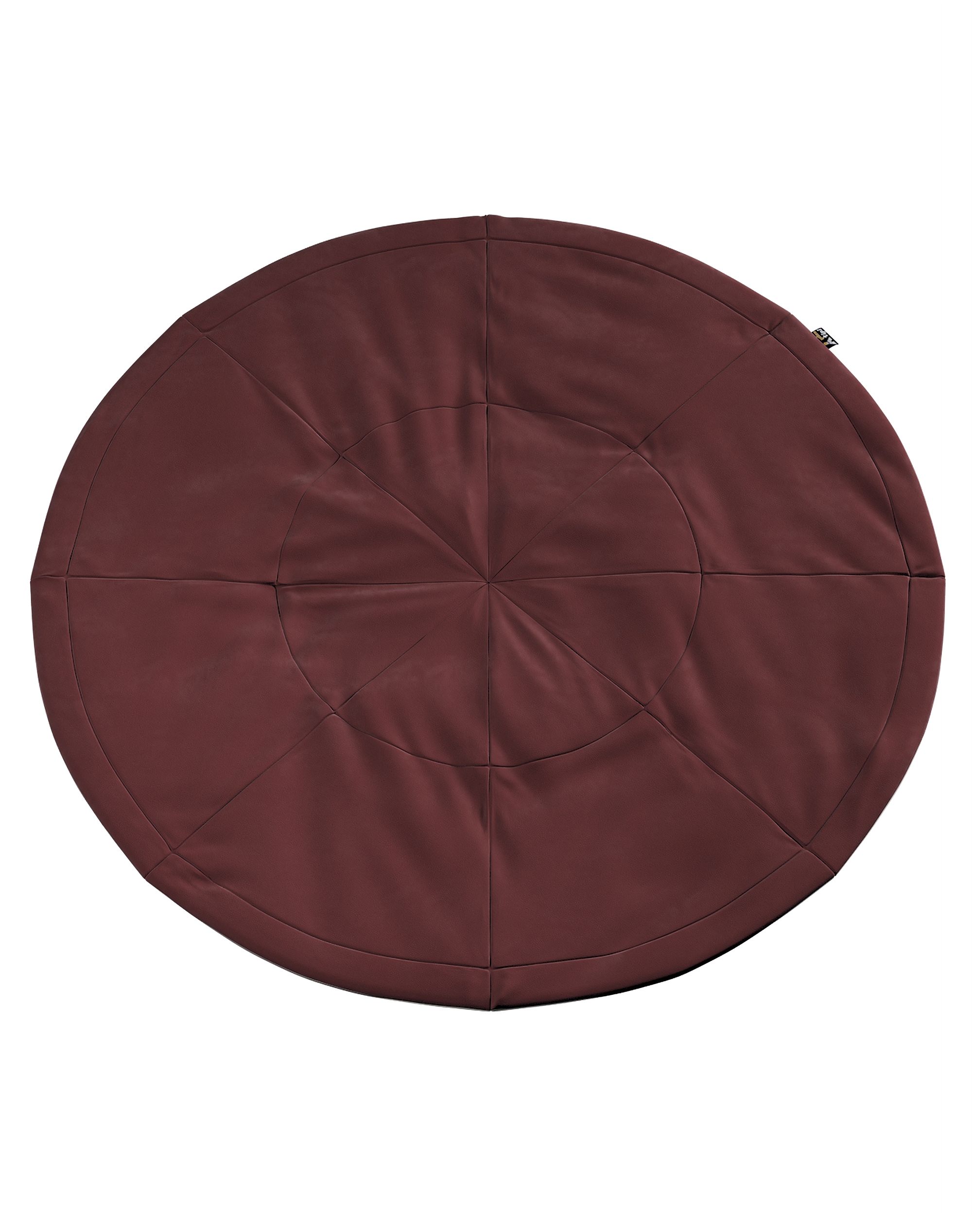 Round mat 130cm colour red fabric gloss, velvet