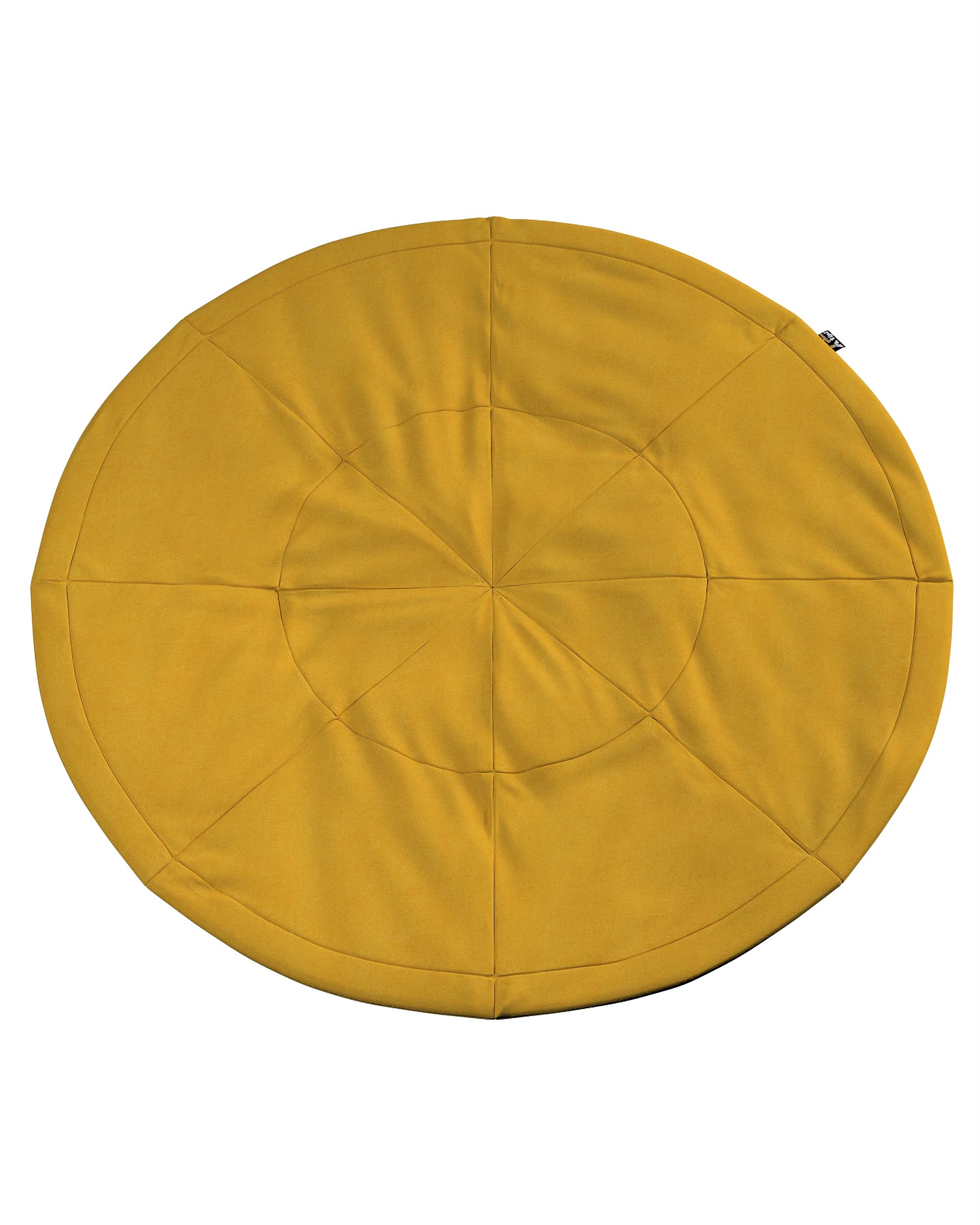 Round mat 130cm colour yellow fabric structured