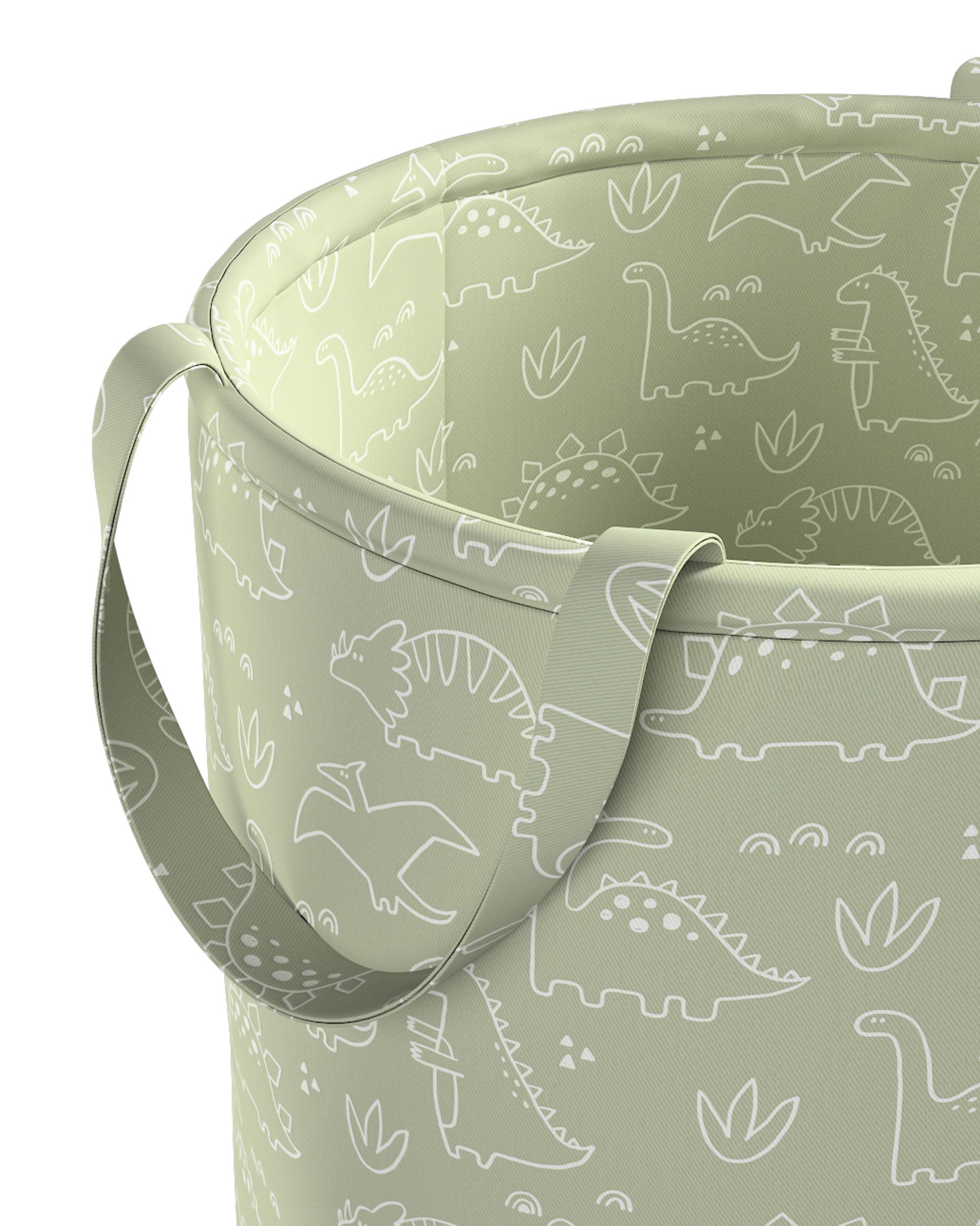 Tobi toy basket colour green fabric patterned (hover)