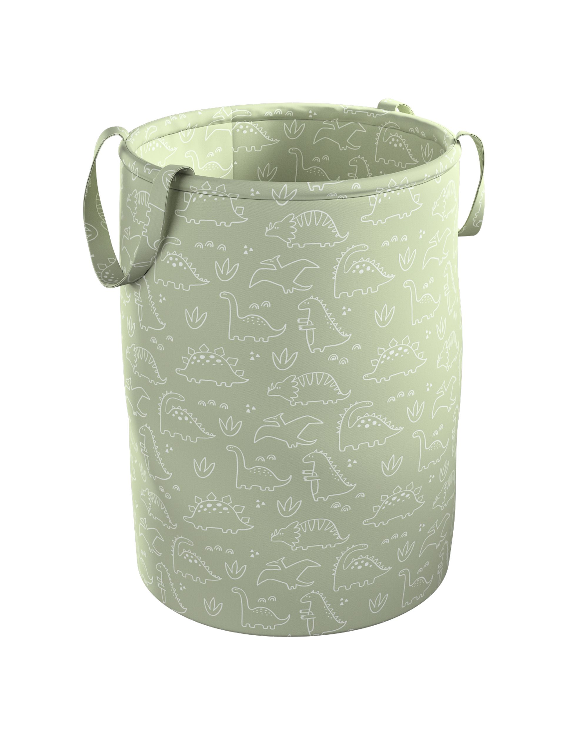 Tobi toy basket colour green fabric patterned
