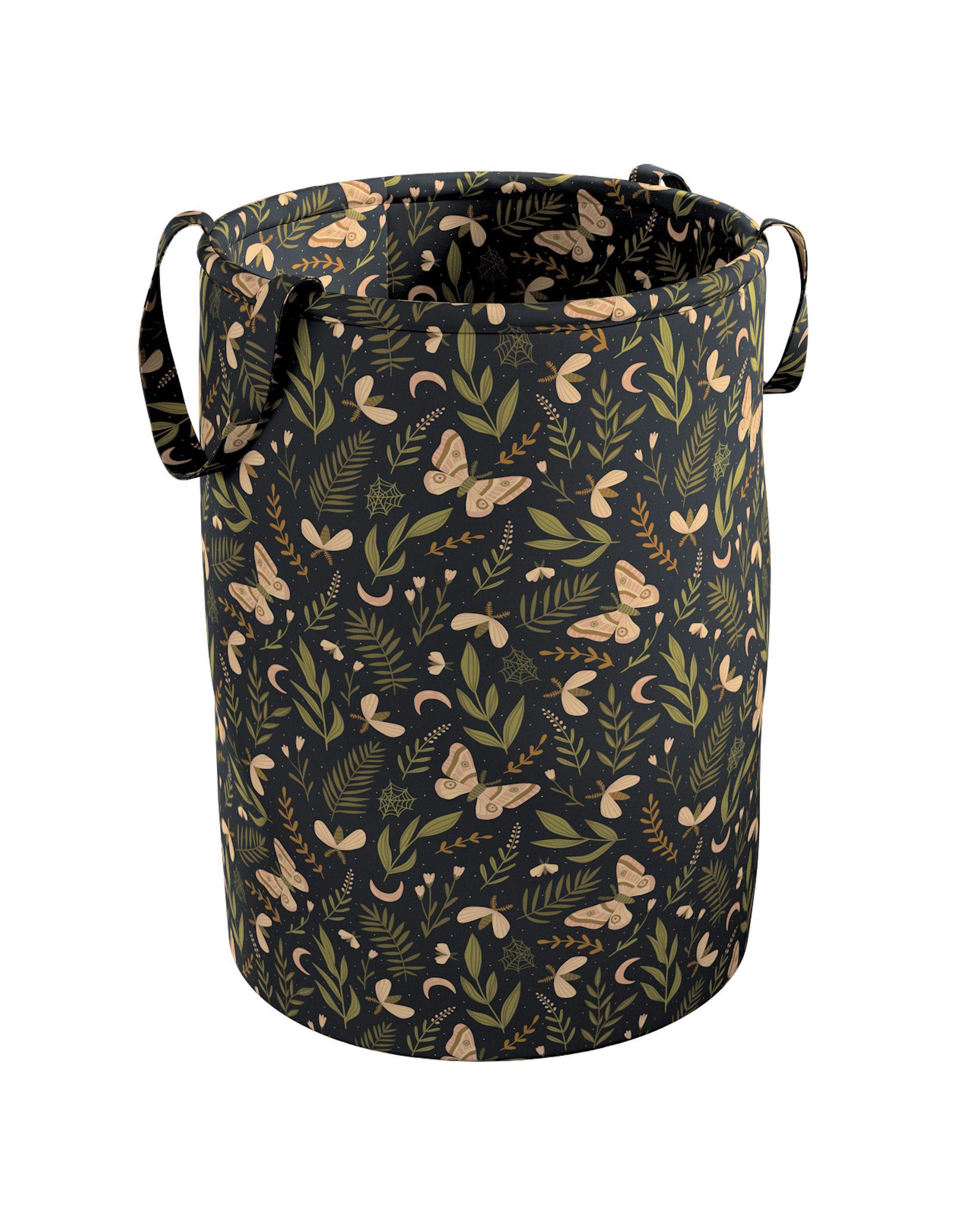 Tobi toy basket colour black fabric patterned