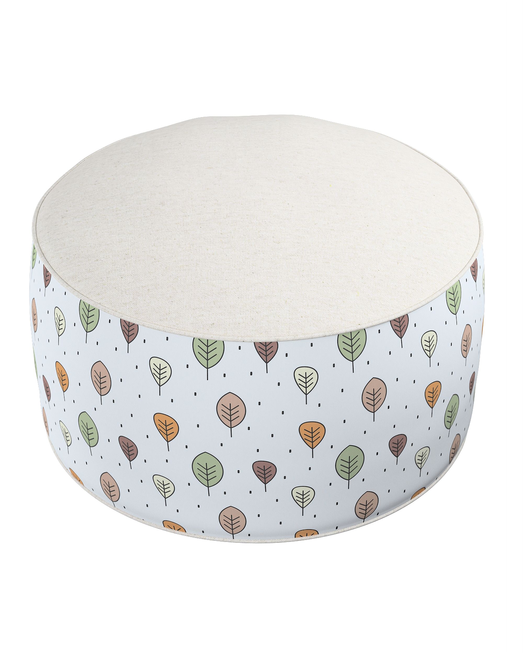 Two-coloured Coli pouf colour brown fabric patterned