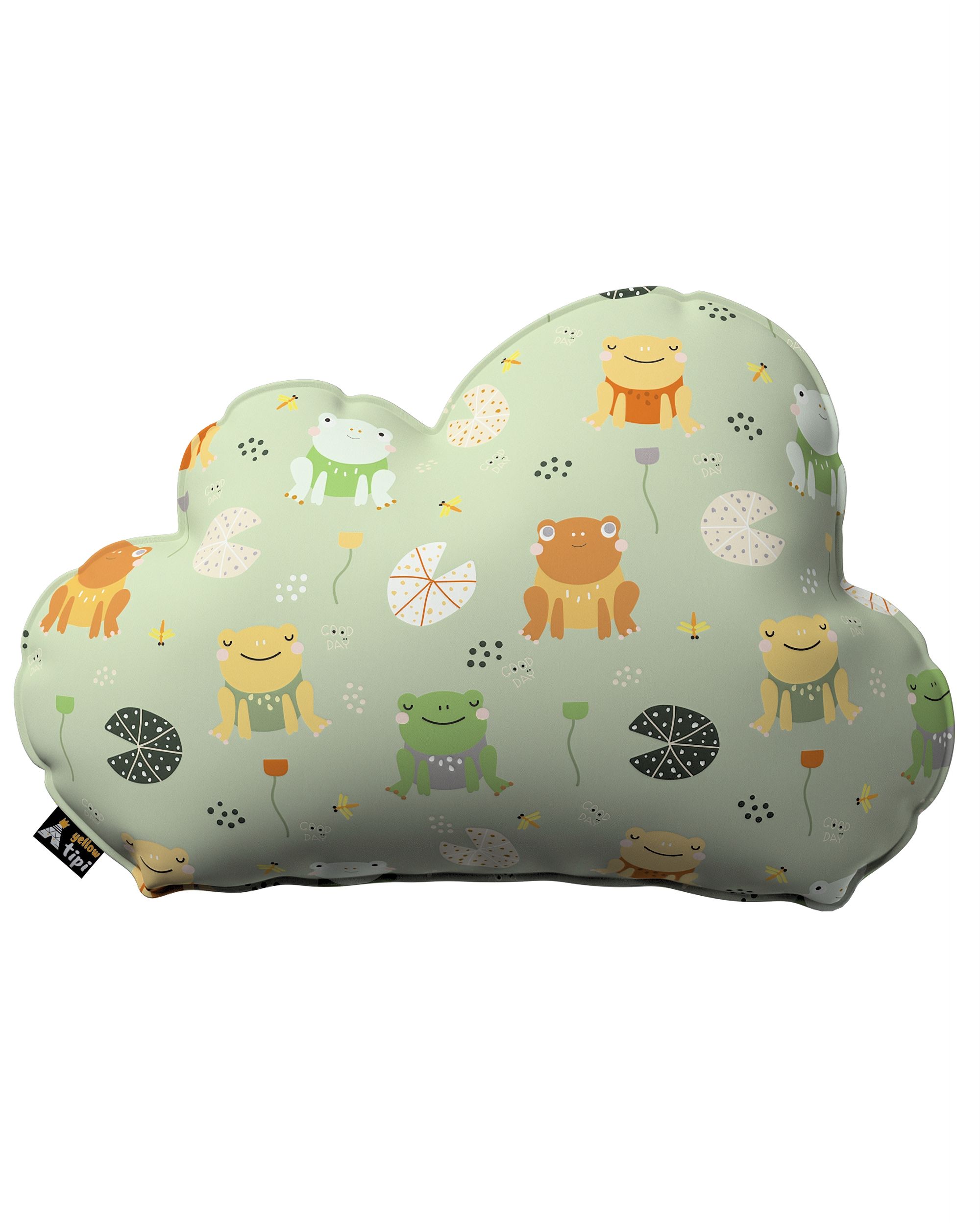 Soft Cloud pillow colour green fabric patterned