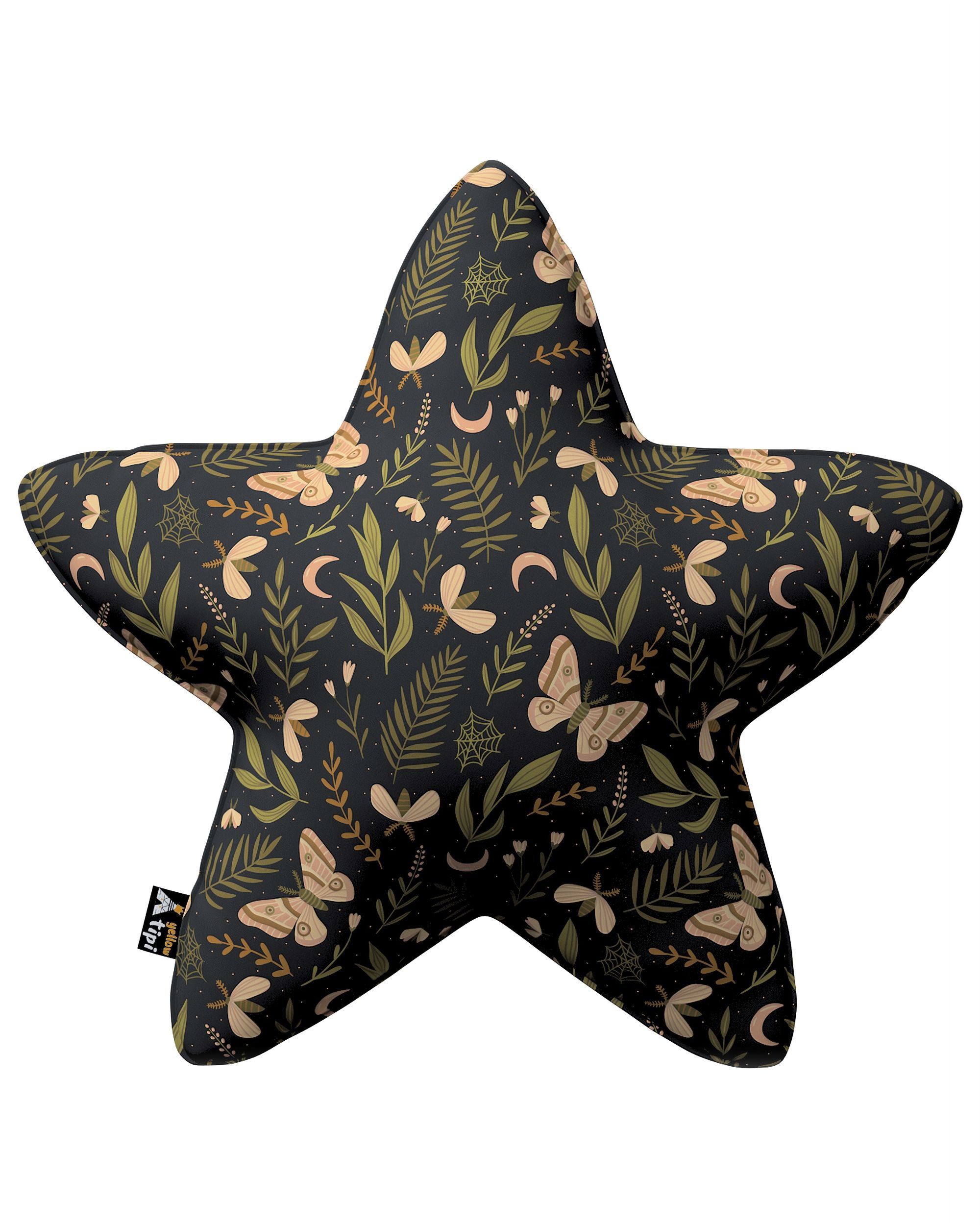 Lucky Star pillow colour black fabric patterned