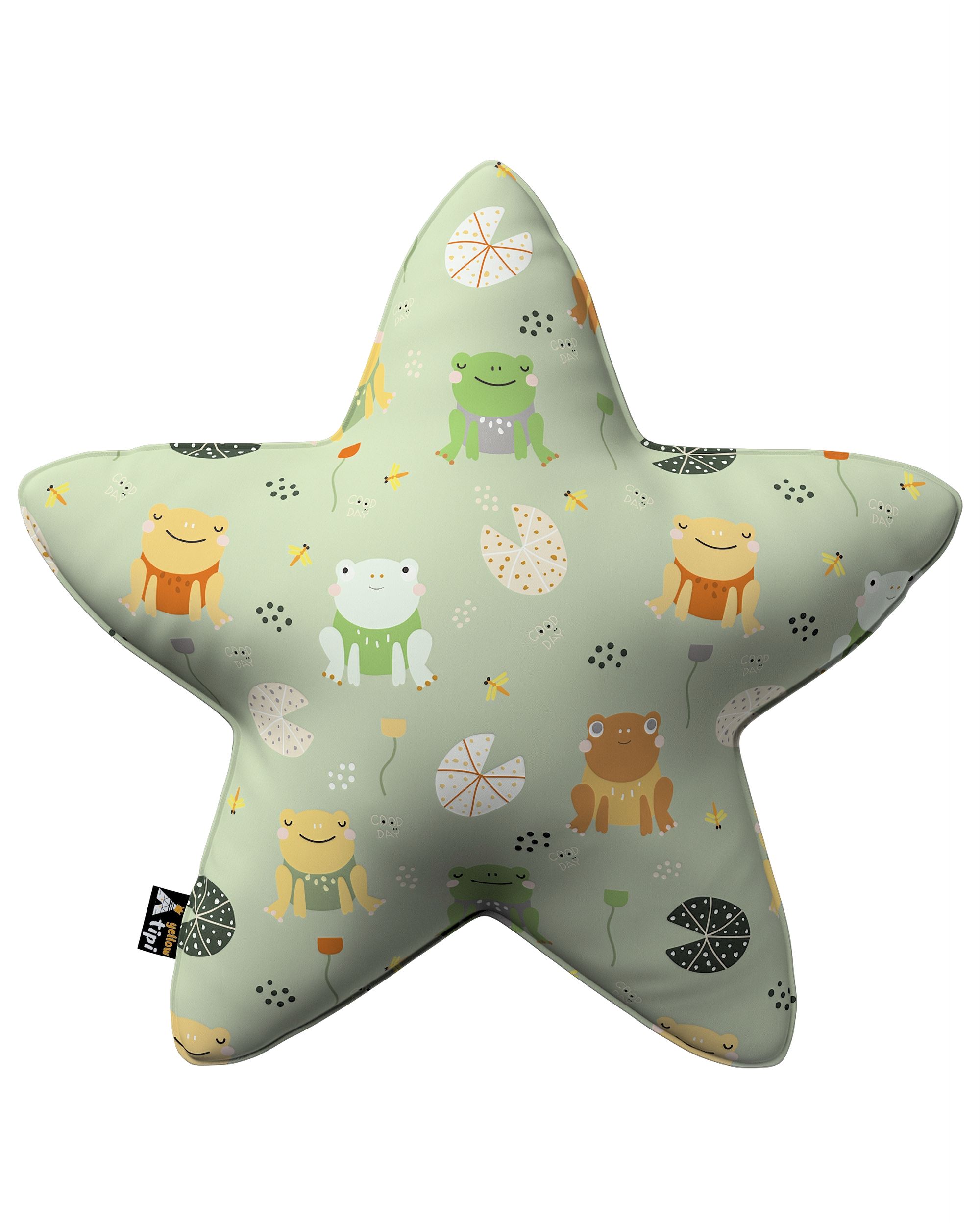 Lucky Star pillow colour green fabric patterned