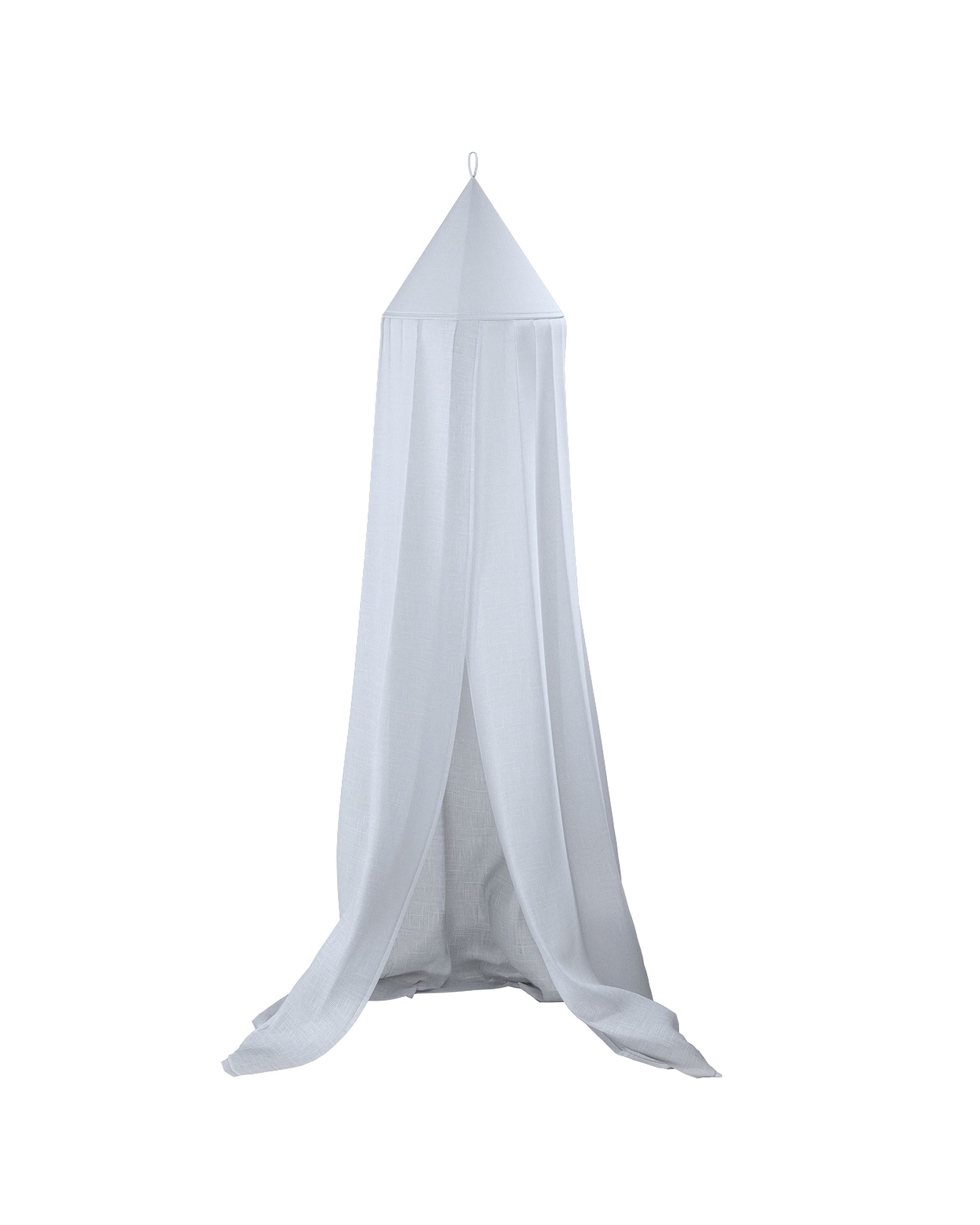 Canopy colour white fabric semi-sheer, structured