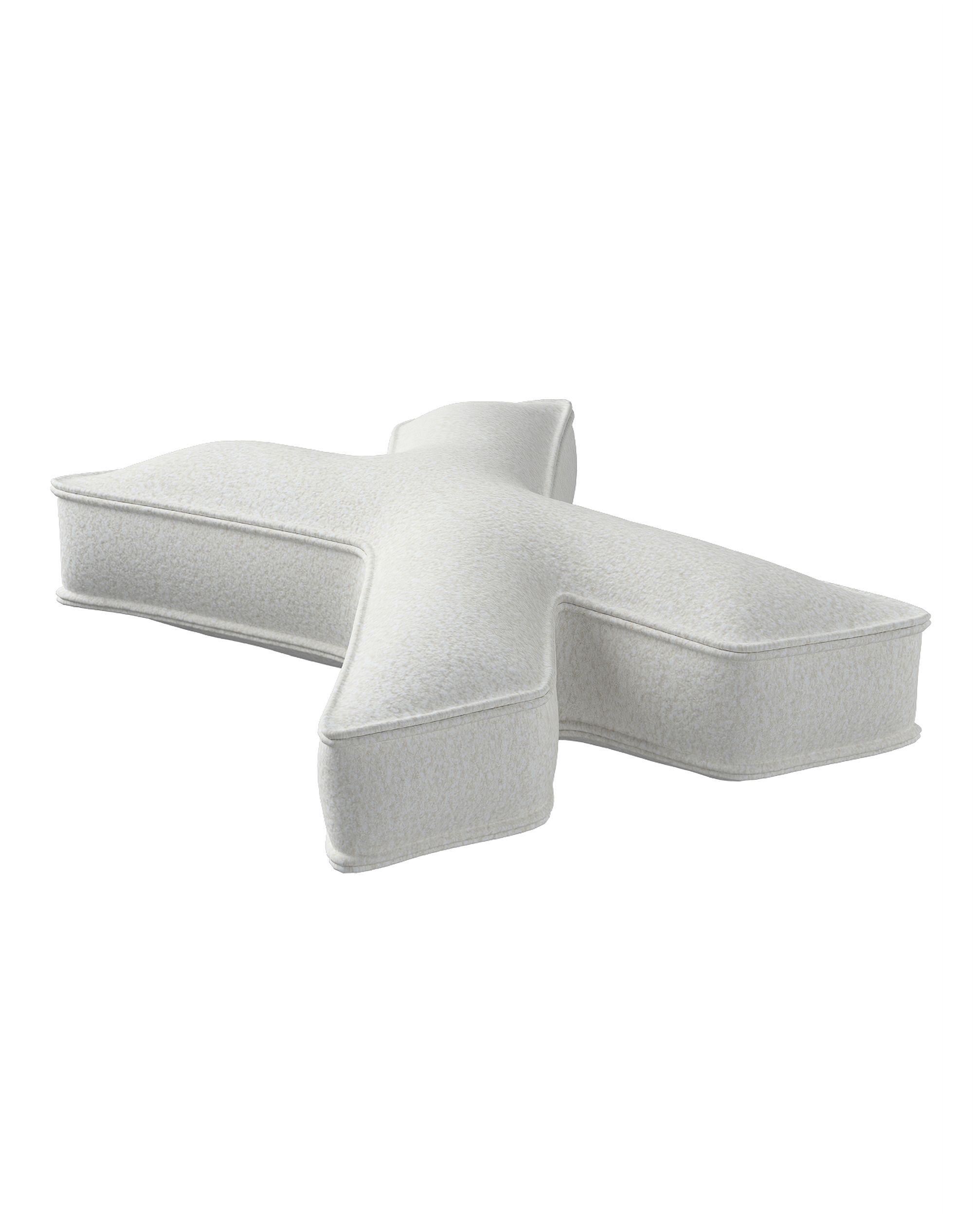Letter pillow X colour white fabric structured (hover)