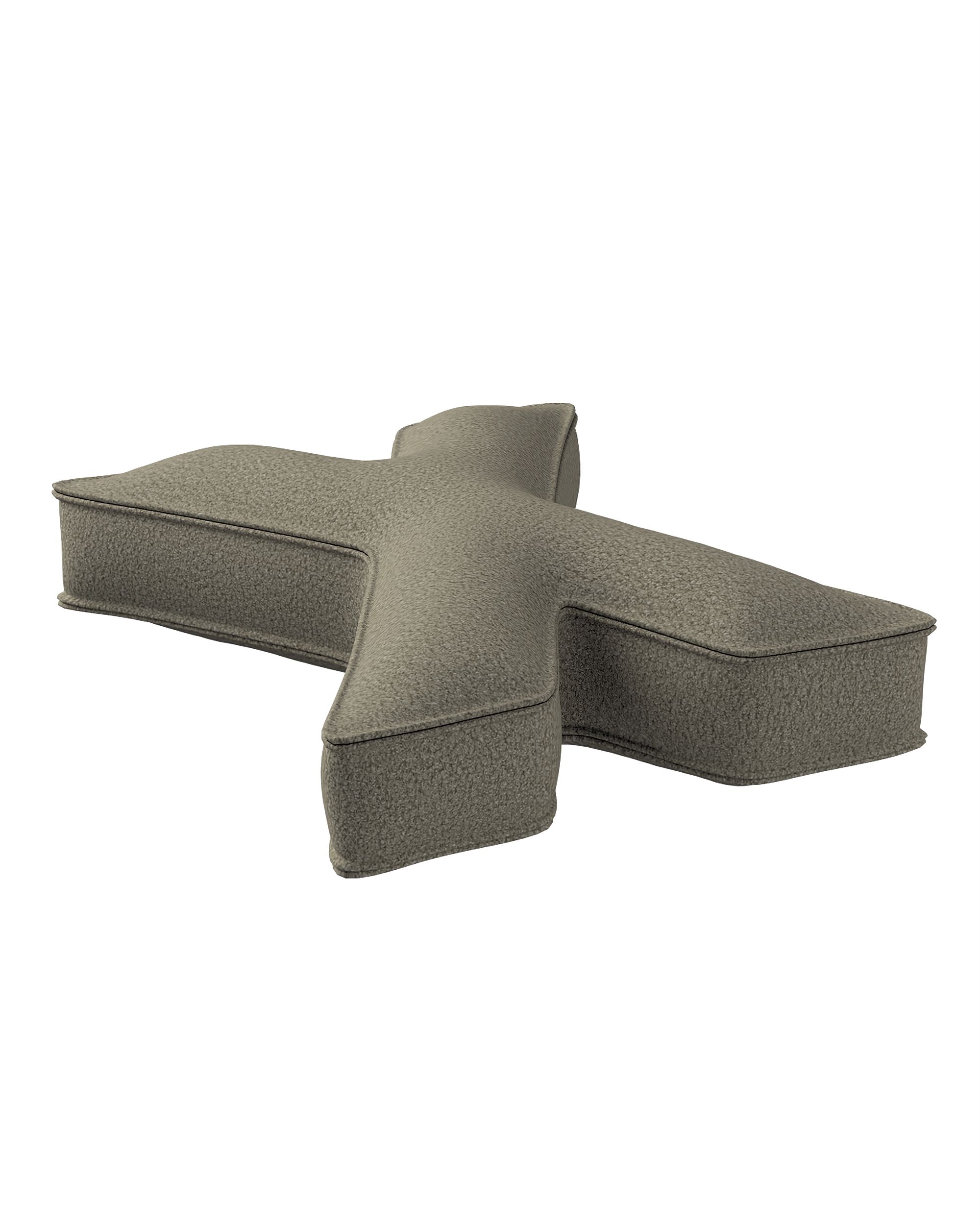 Letter pillow X colour beige fabric structured (hover)