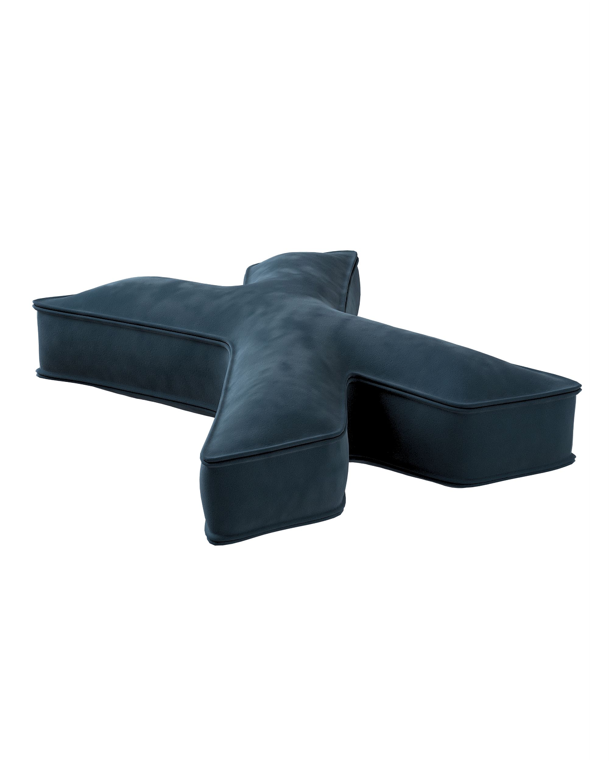 Letter pillow X colour blue fabric gloss, velvet (hover)