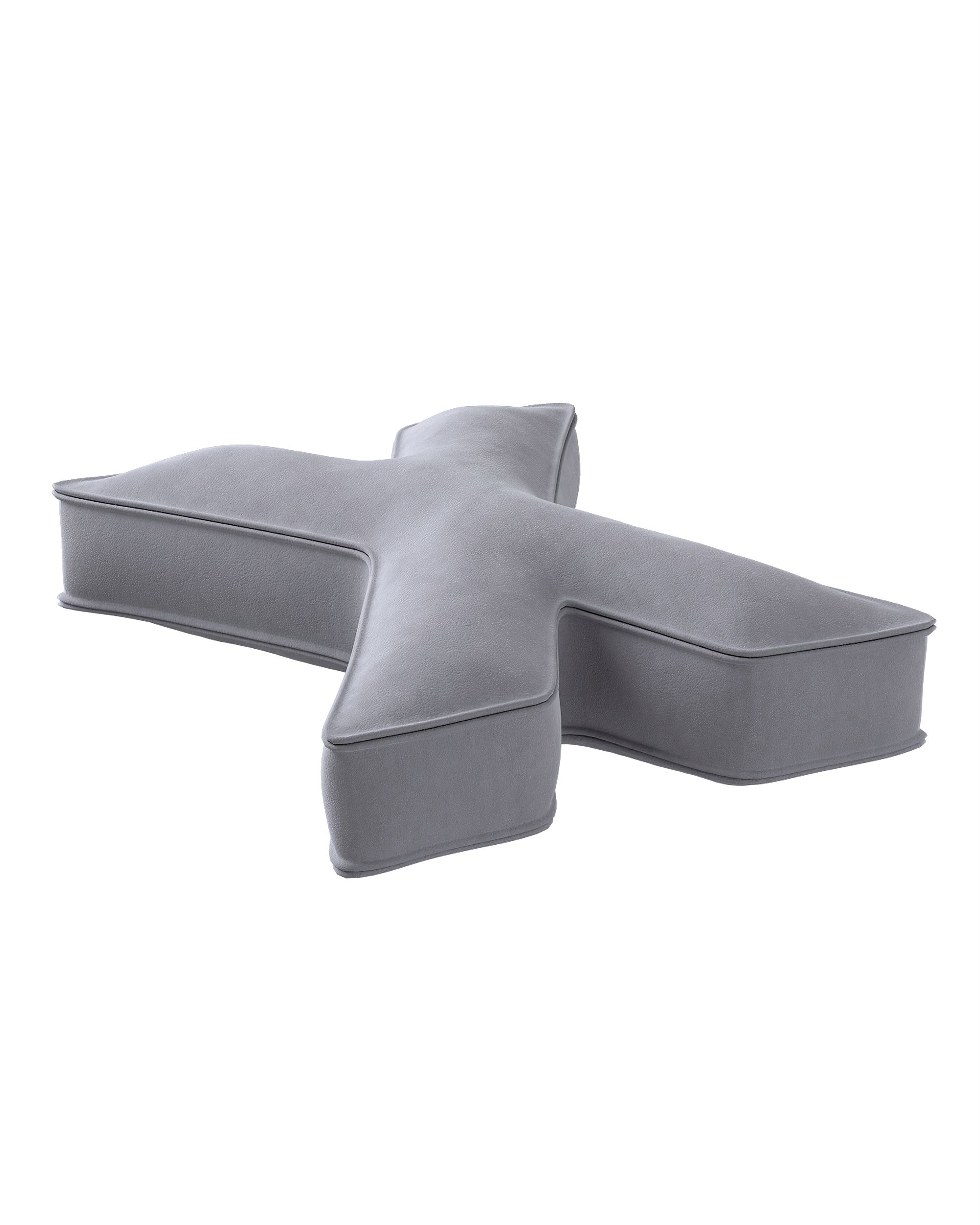Letter pillow X colour grey fabric gloss, velvet (hover)