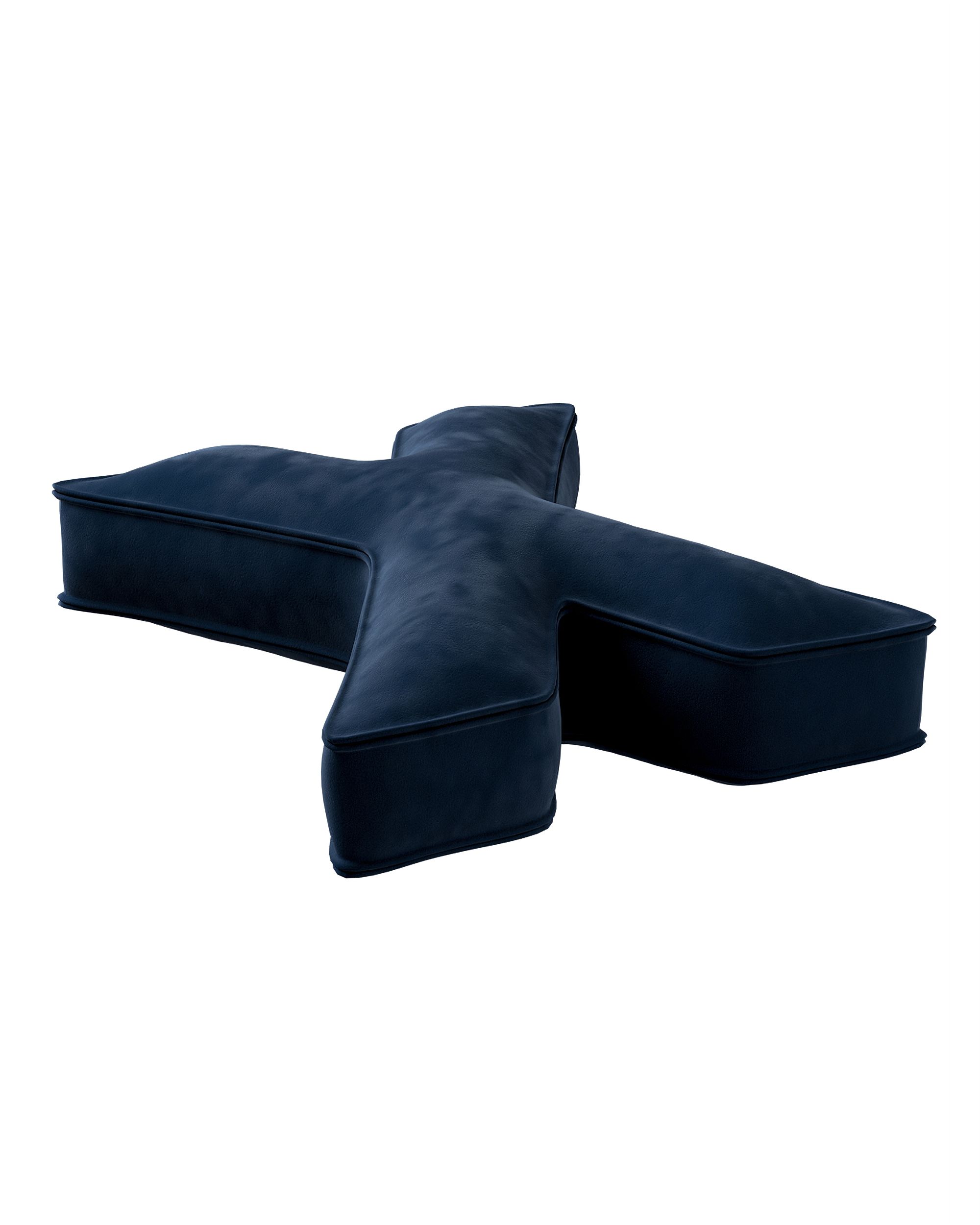 Letter pillow X colour navy blue fabric gloss, velvet (hover)