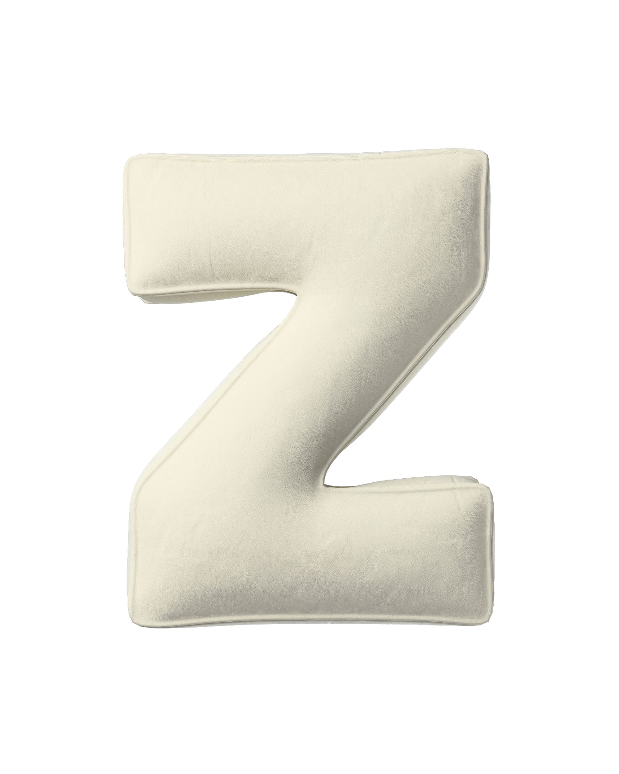 Letter pillow Z colour cream fabric gloss, velvet