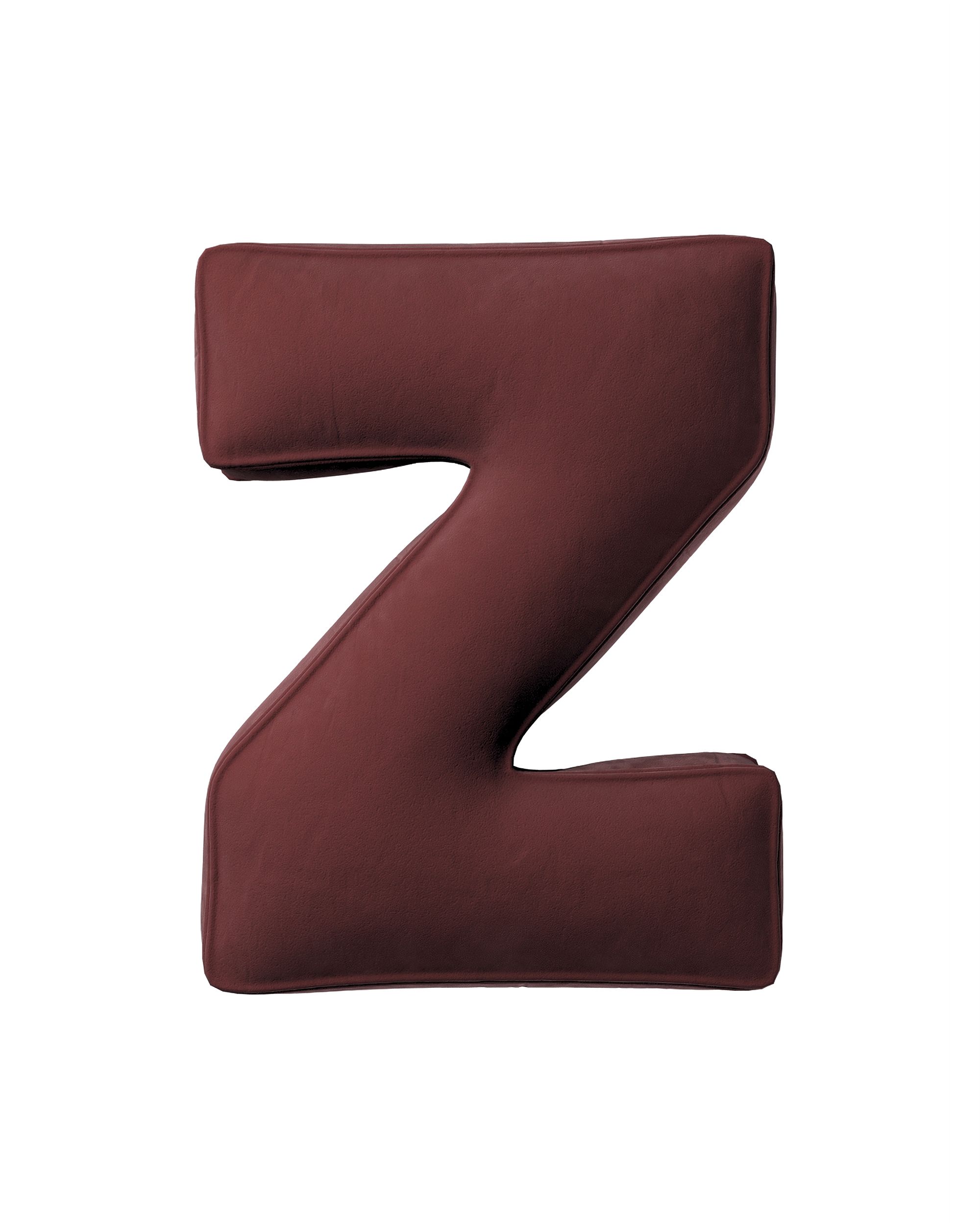 Letter pillow Z colour red fabric gloss, velvet
