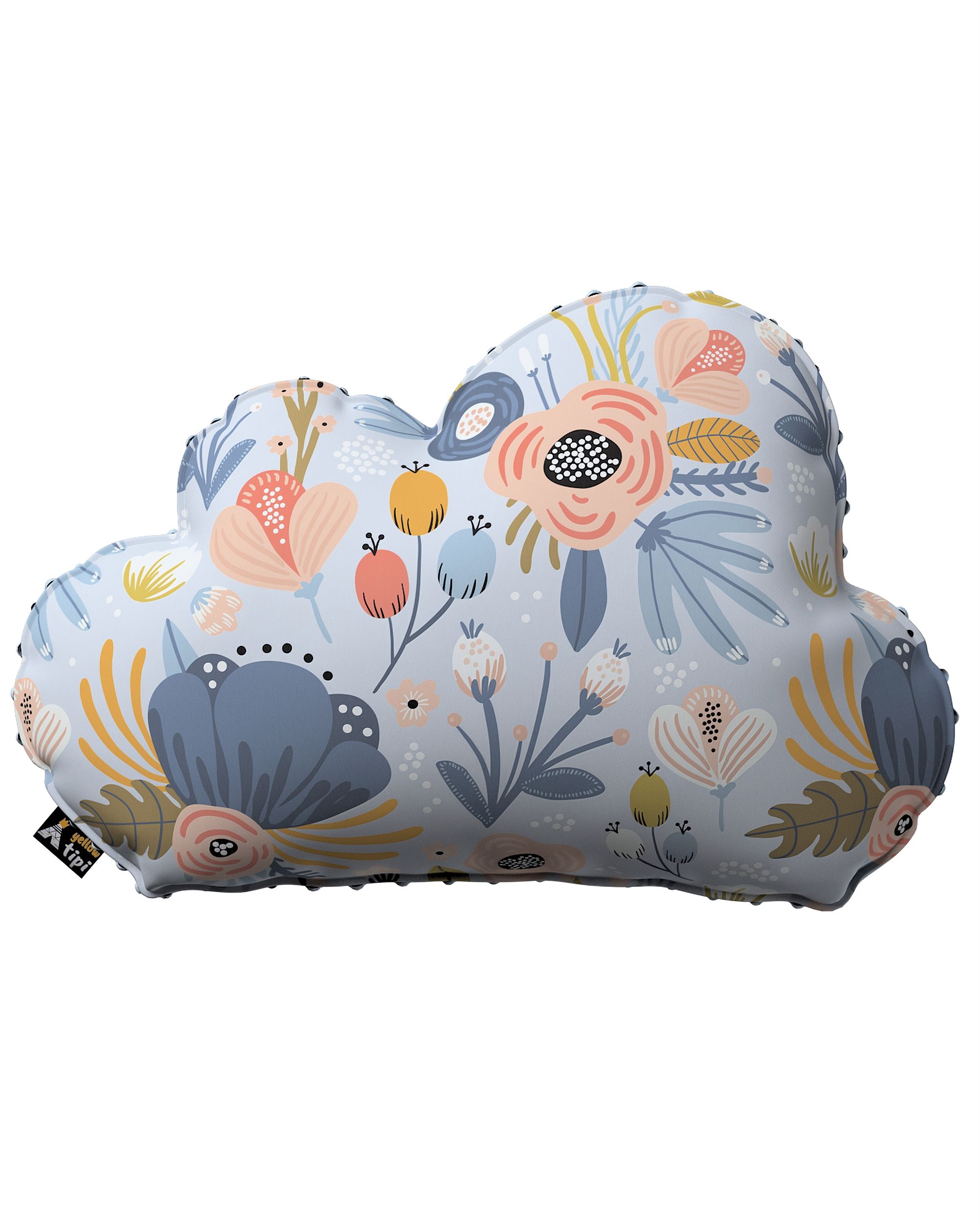 Soft Cloud pillow with minky colour blue fabric patterned